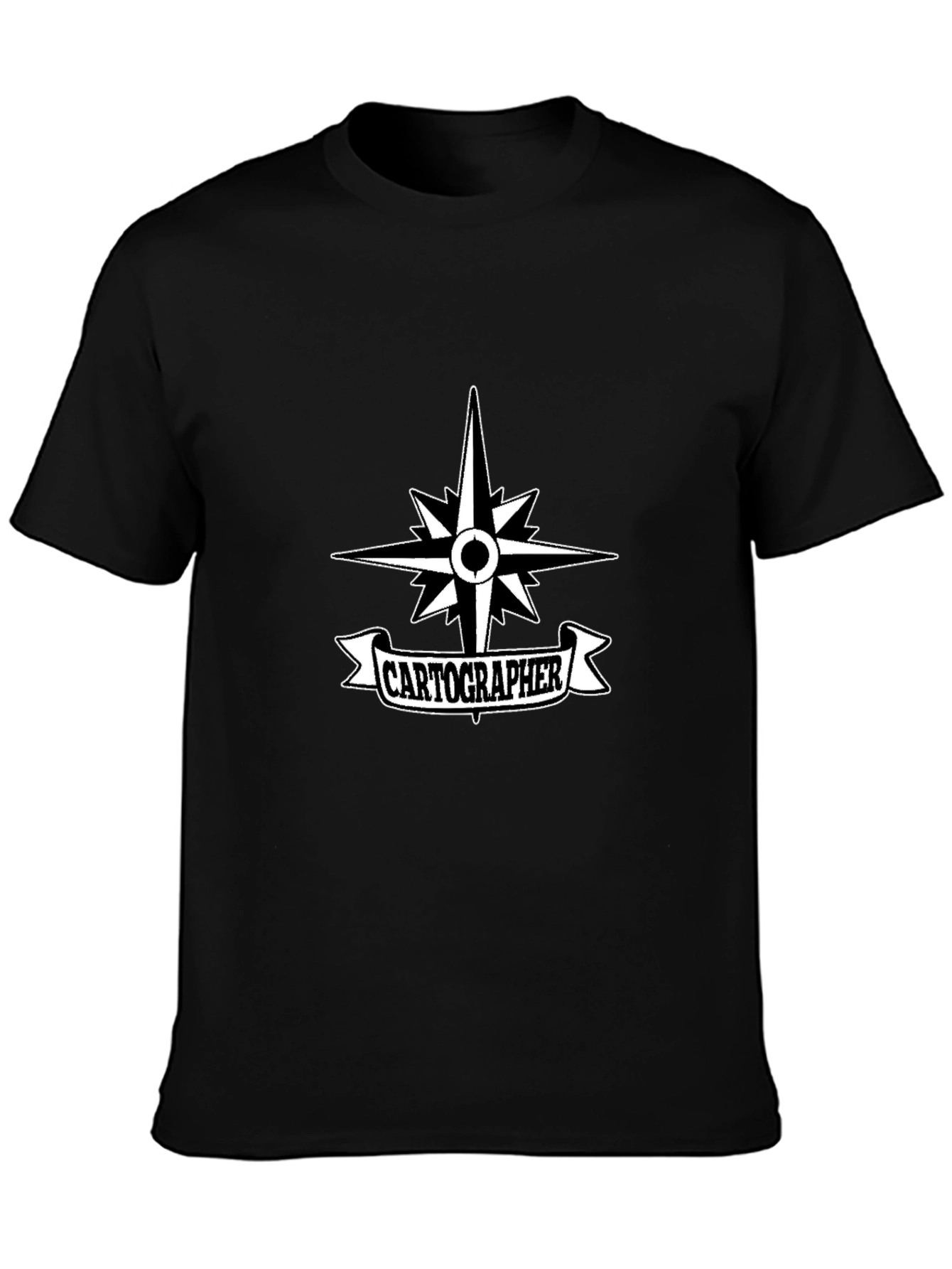 Cartographer Compass Black T-Shirt