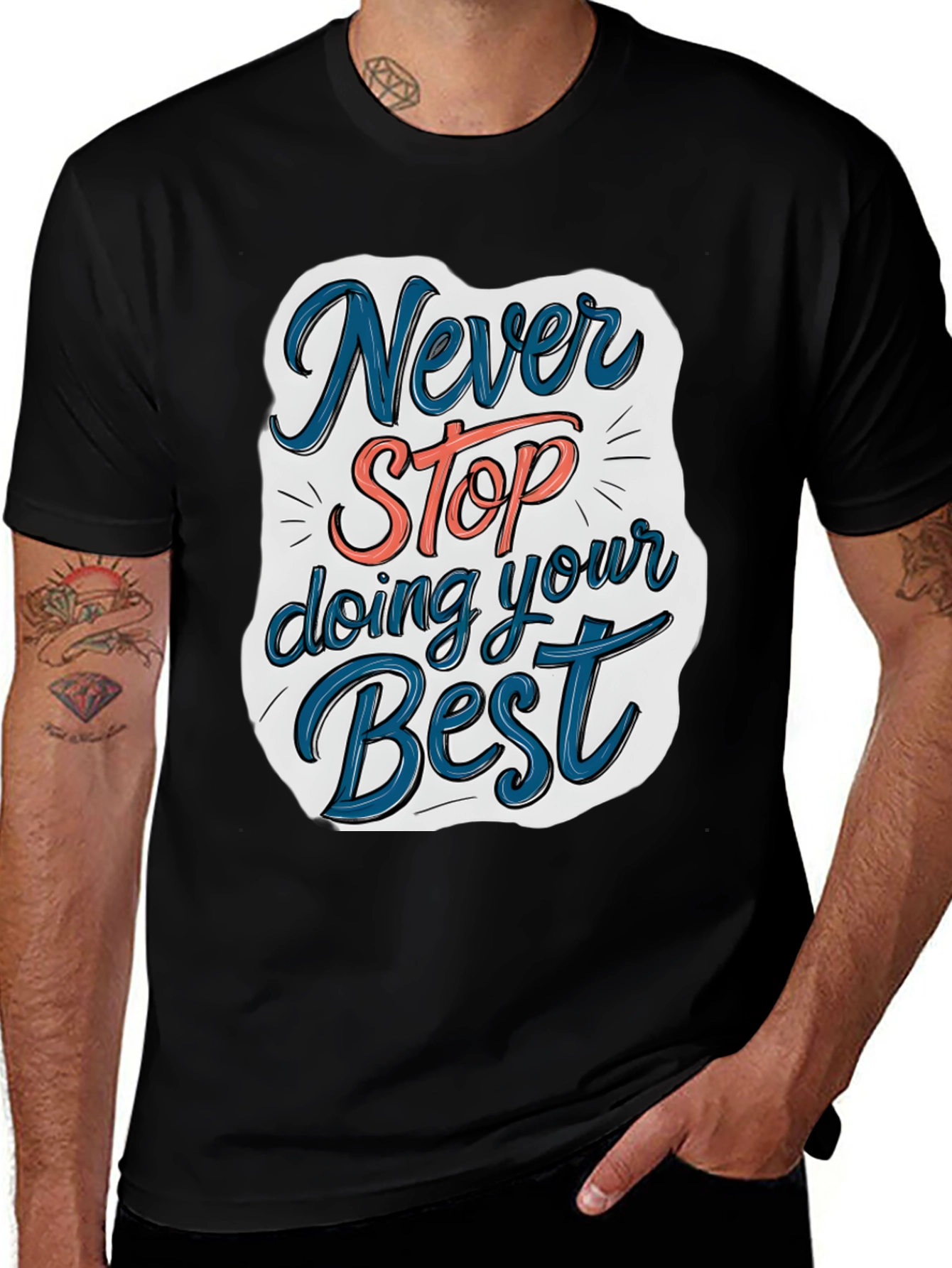 Never Stop T-Shirt - Motivational Graphic Tee