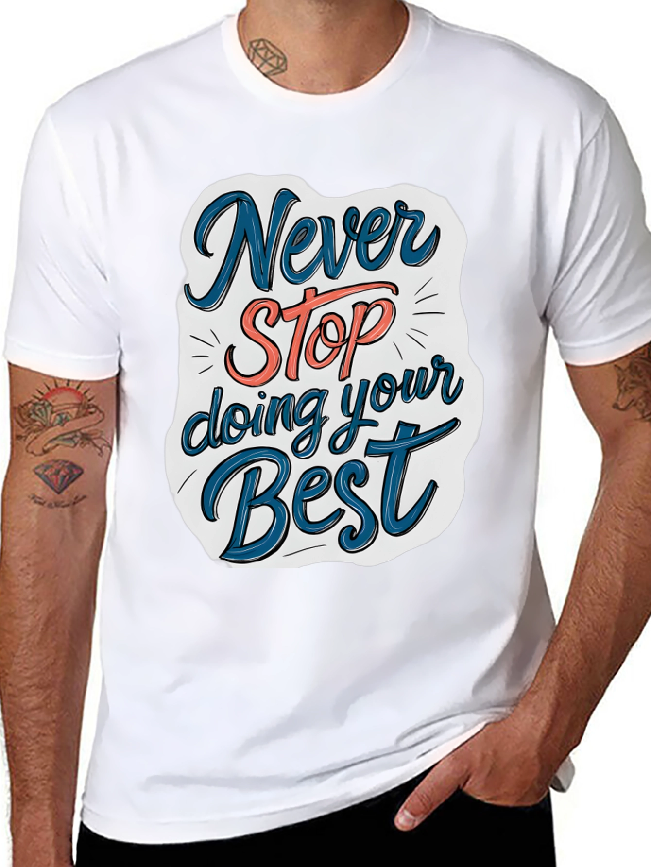 Never Stop T-Shirt - Motivational Graphic Tee