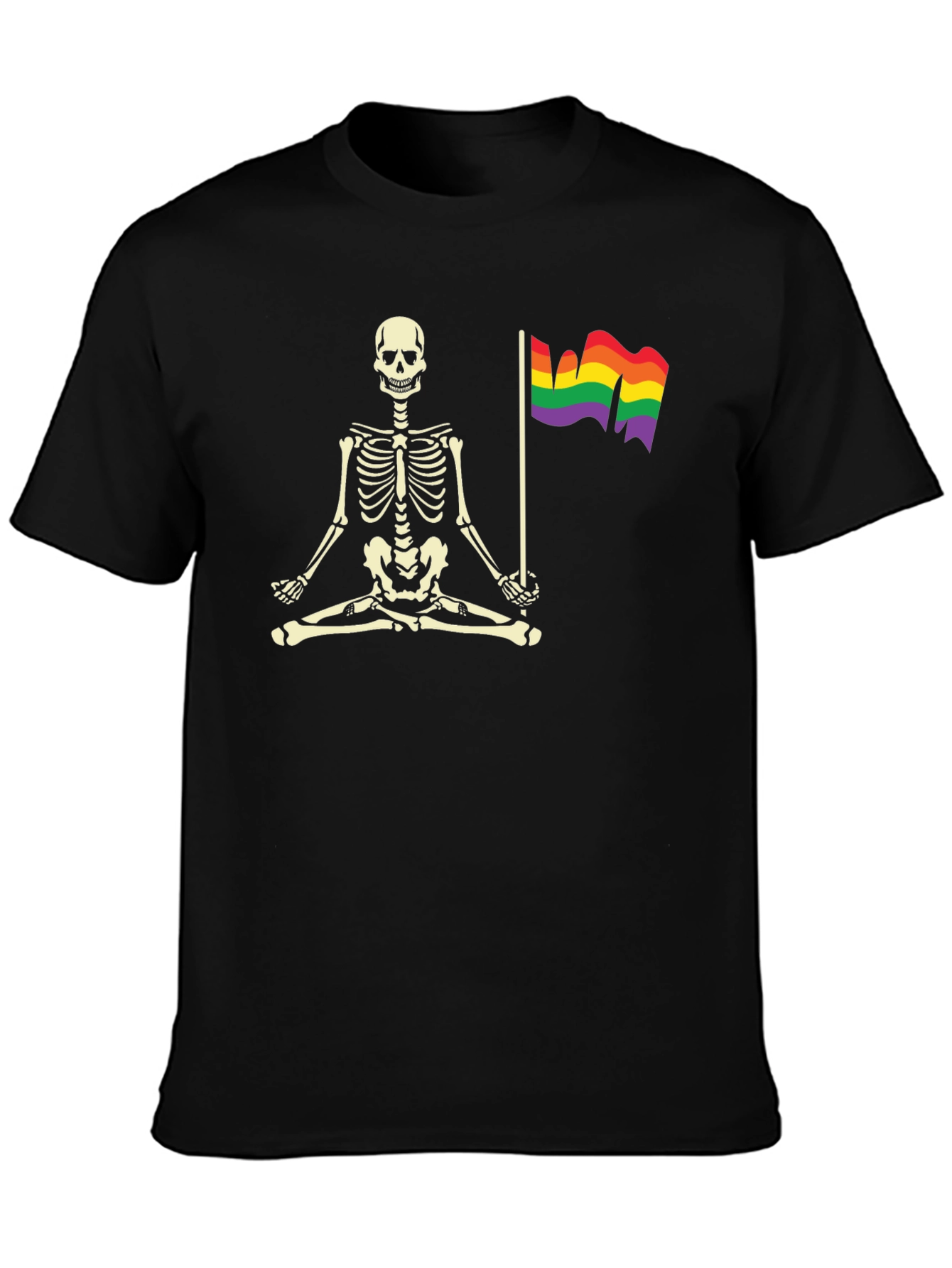 Skeleton LGBT Pride Meditation T-Shirt
