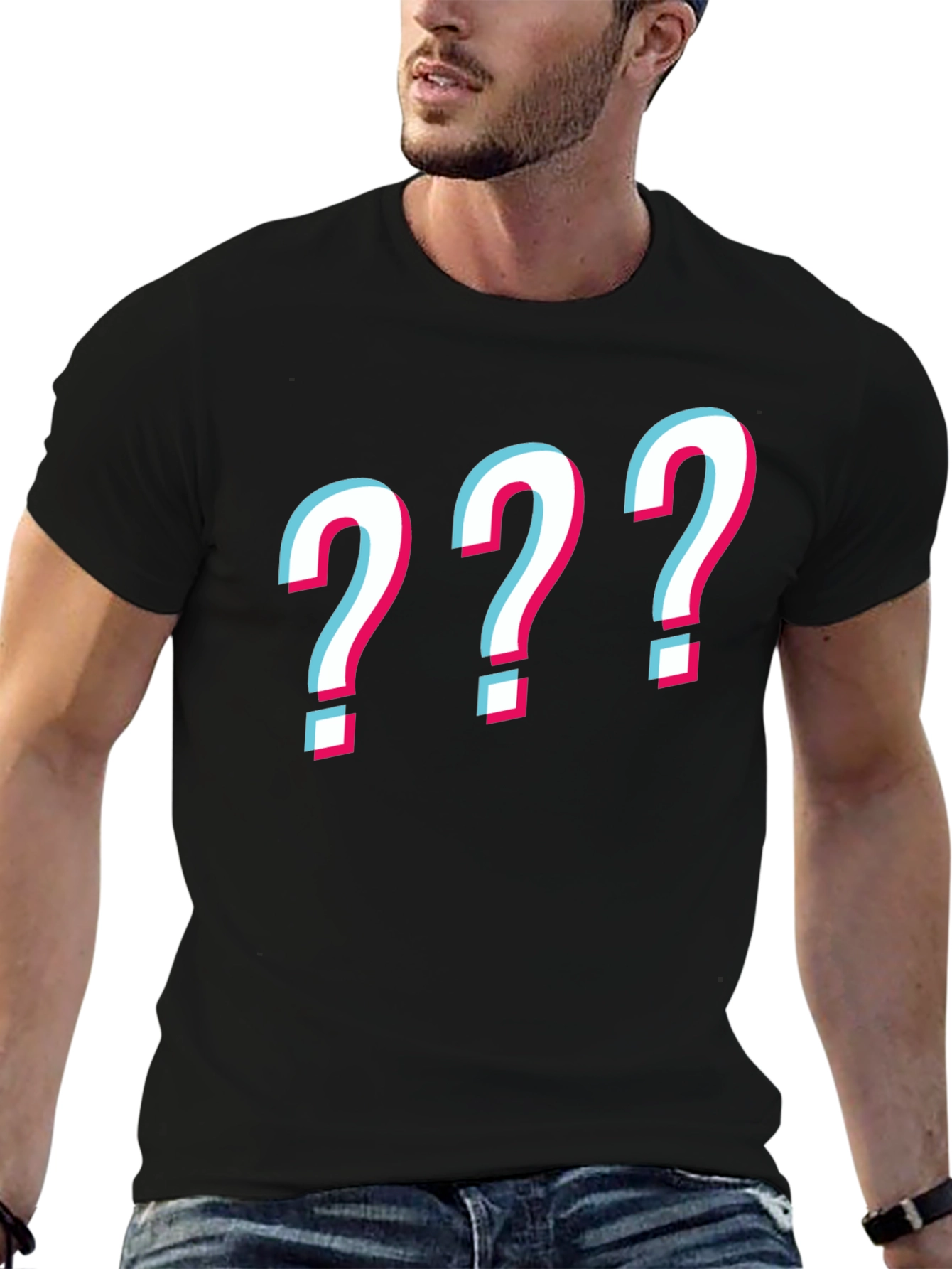 Question Mark Graphic Tee - Mens Black T-Shirt