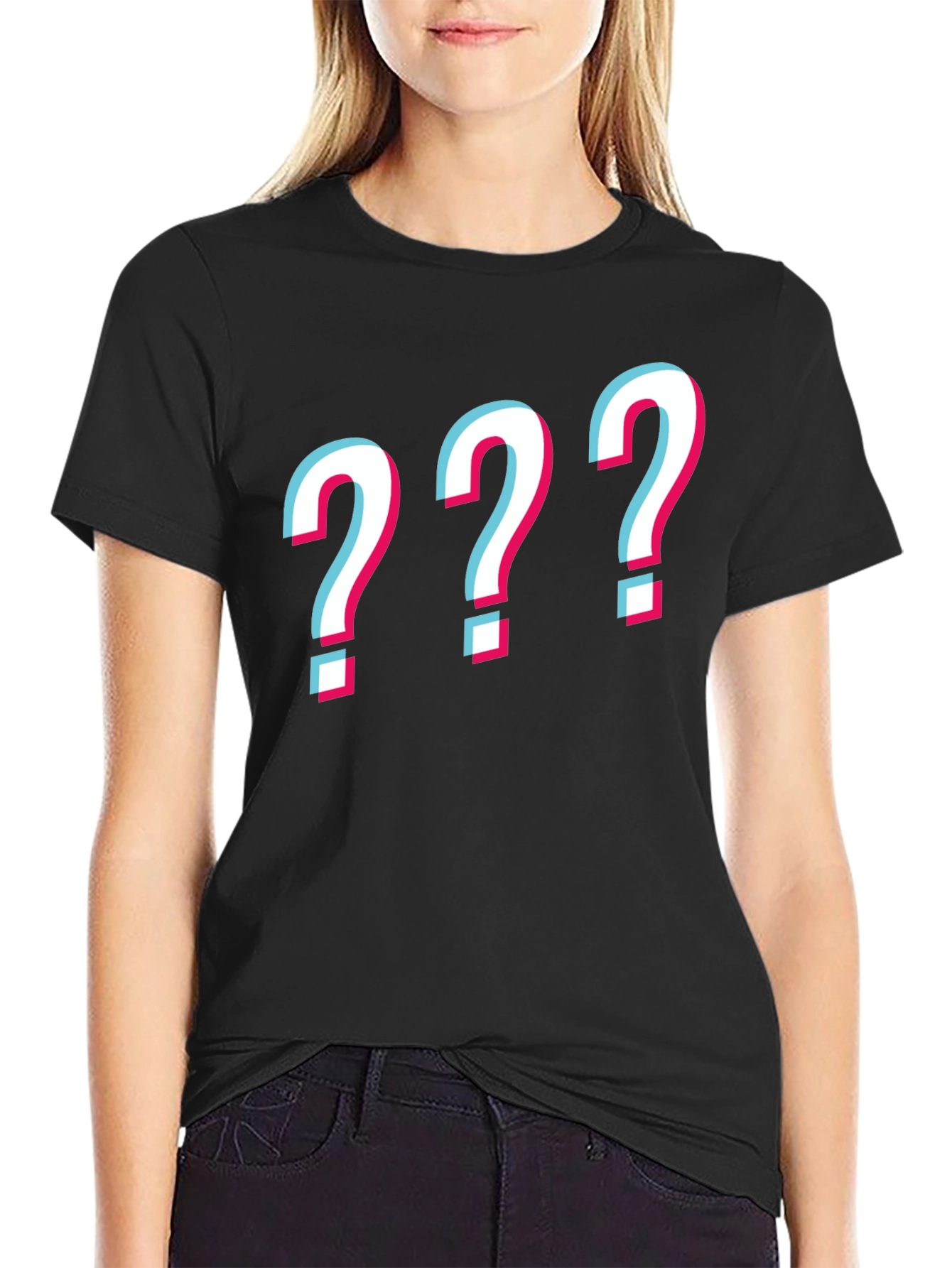 Question Mark Graphic Tee - Mens Black T-Shirt