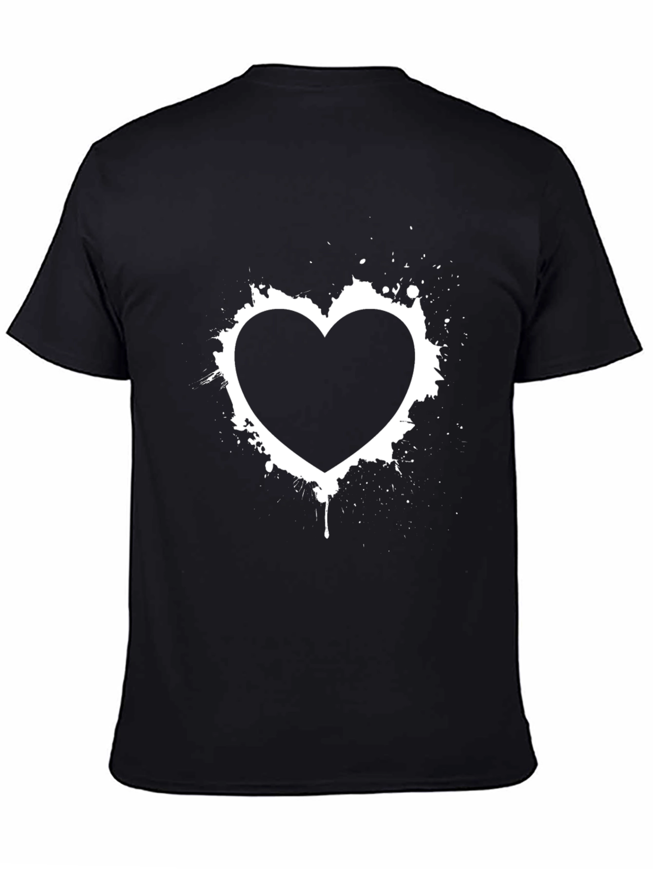 Heart Graphic Black T-Shirt - Stylish Casual Wear
