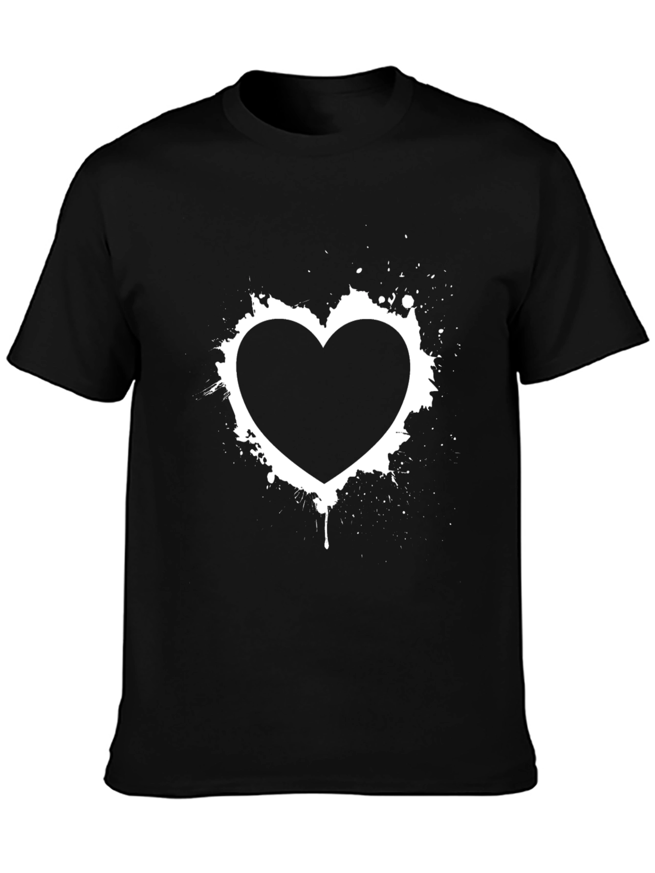 Heart Graphic Black T-Shirt - Stylish Casual Wear
