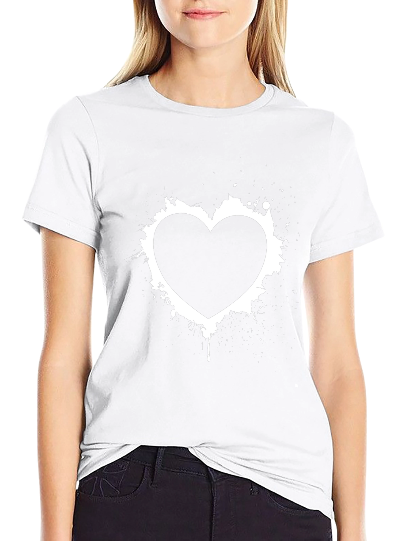Heart Graphic Black T-Shirt - Stylish Casual Wear