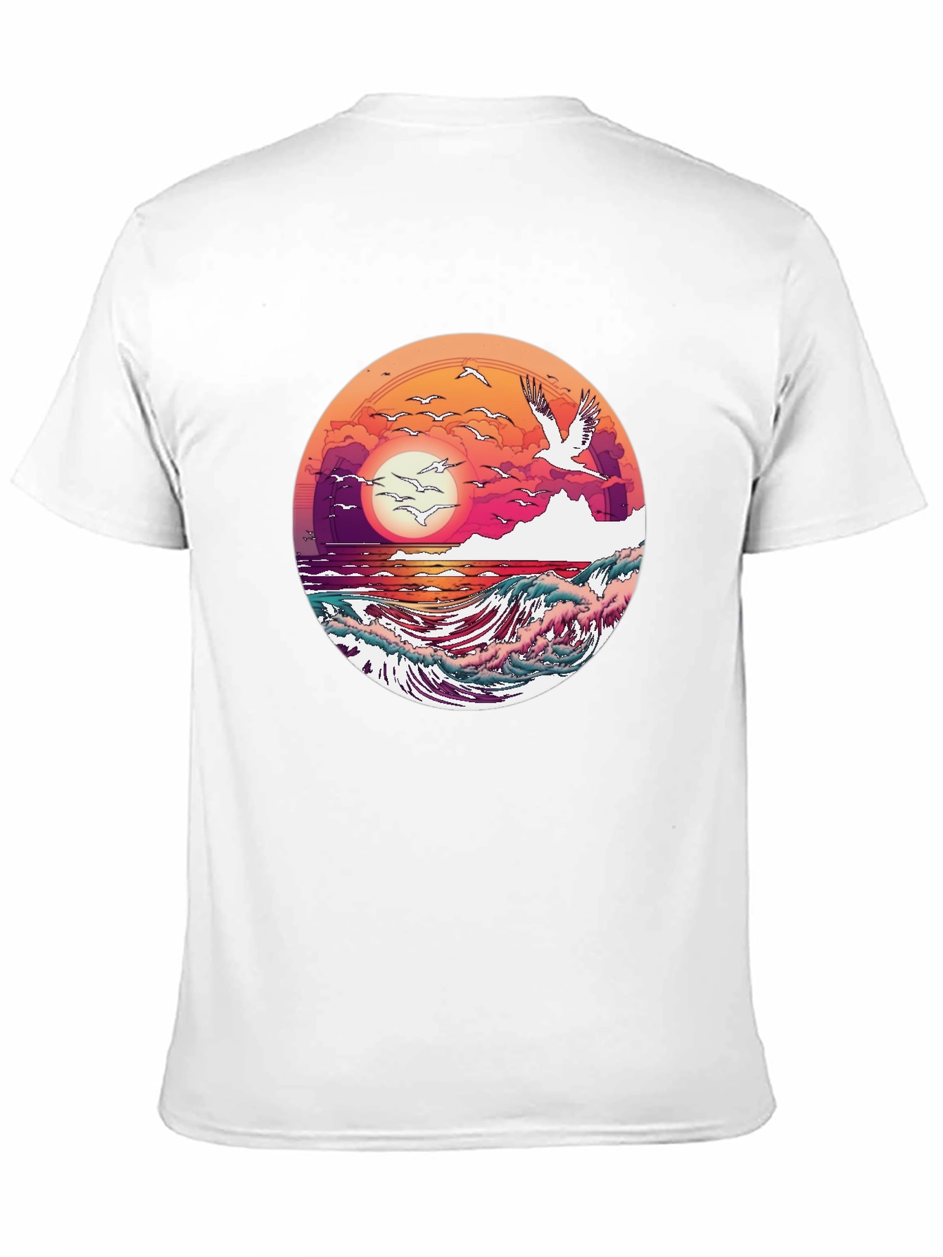 Ocean Sunset T-Shirt: Artistic Wave Design