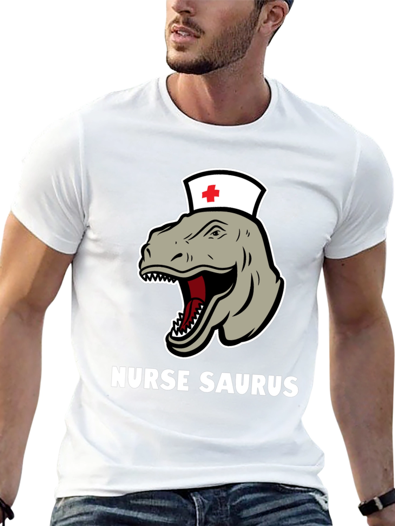 Nurse Saurus T-Shirt - Funny Dinosaur RN Tee