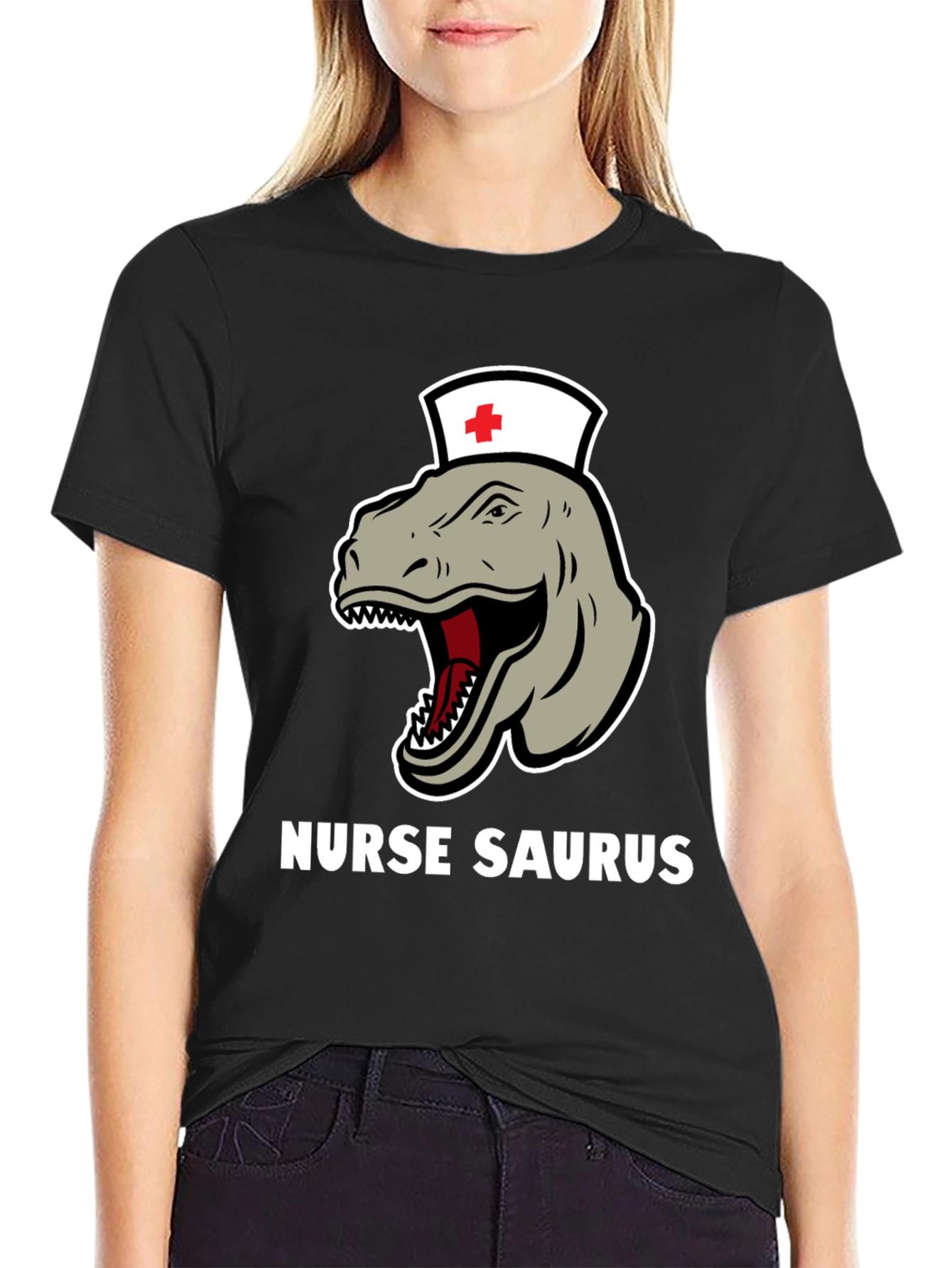 Nurse Saurus T-Shirt - Funny Dinosaur RN Tee