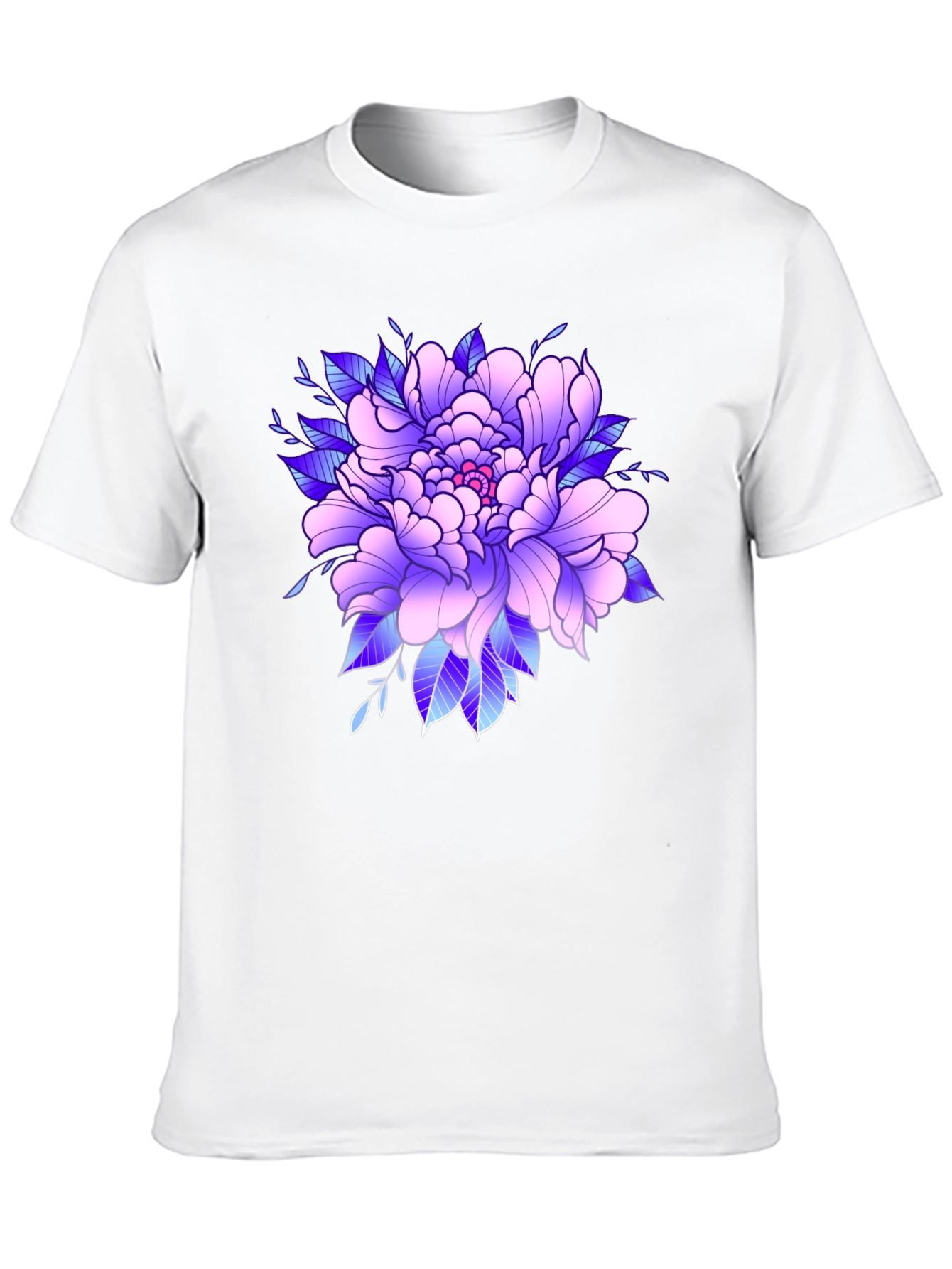 Floral Peony Graphic Black T-Shirt
