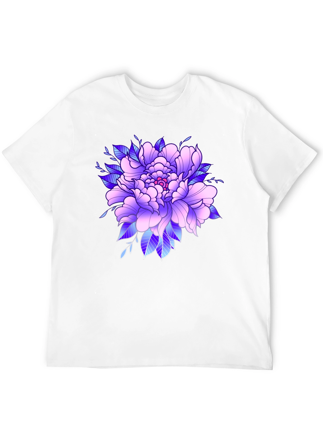 Floral Peony Graphic Black T-Shirt