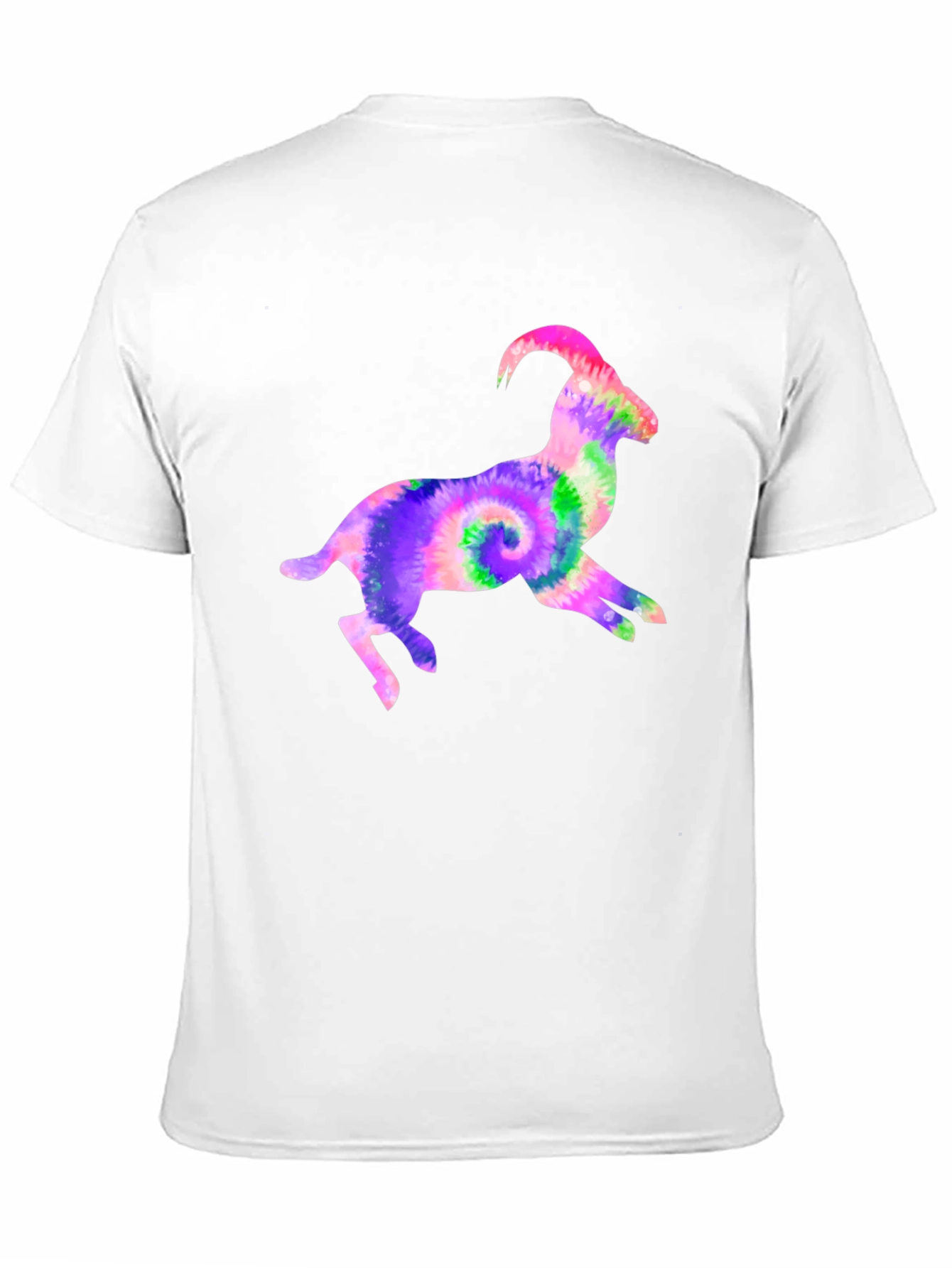 Tie-Dye Goat Graphic Tee - Fun Animal T-Shirt