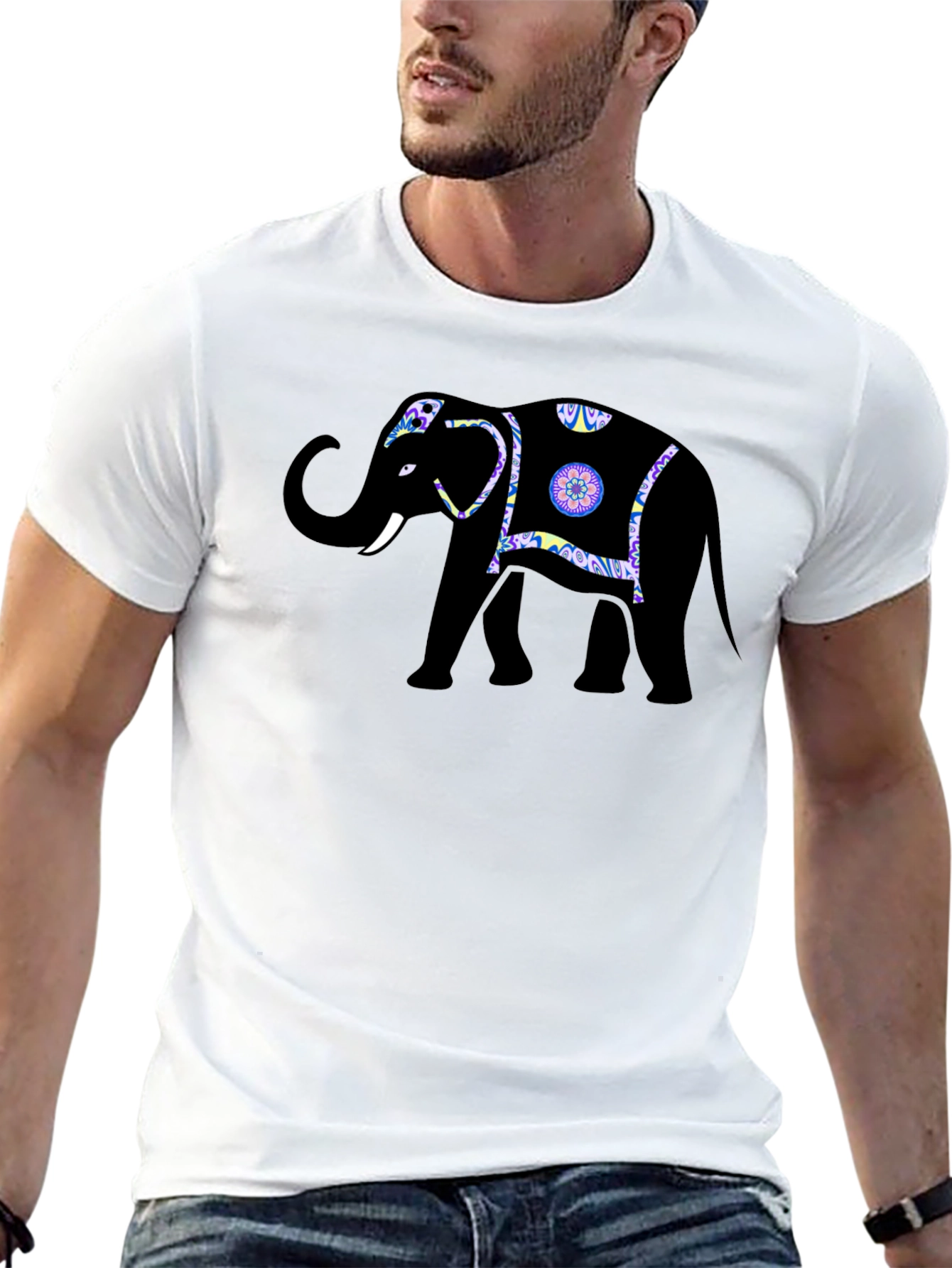 Elephant Graphic Tee - Stylish Black T-Shirt