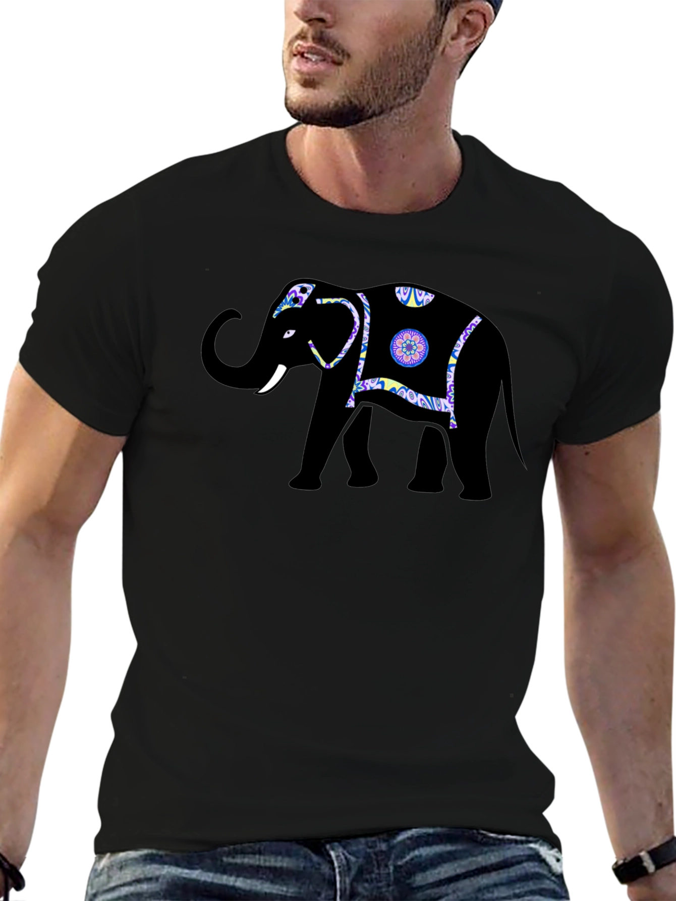 Elephant Graphic Tee - Stylish Black T-Shirt