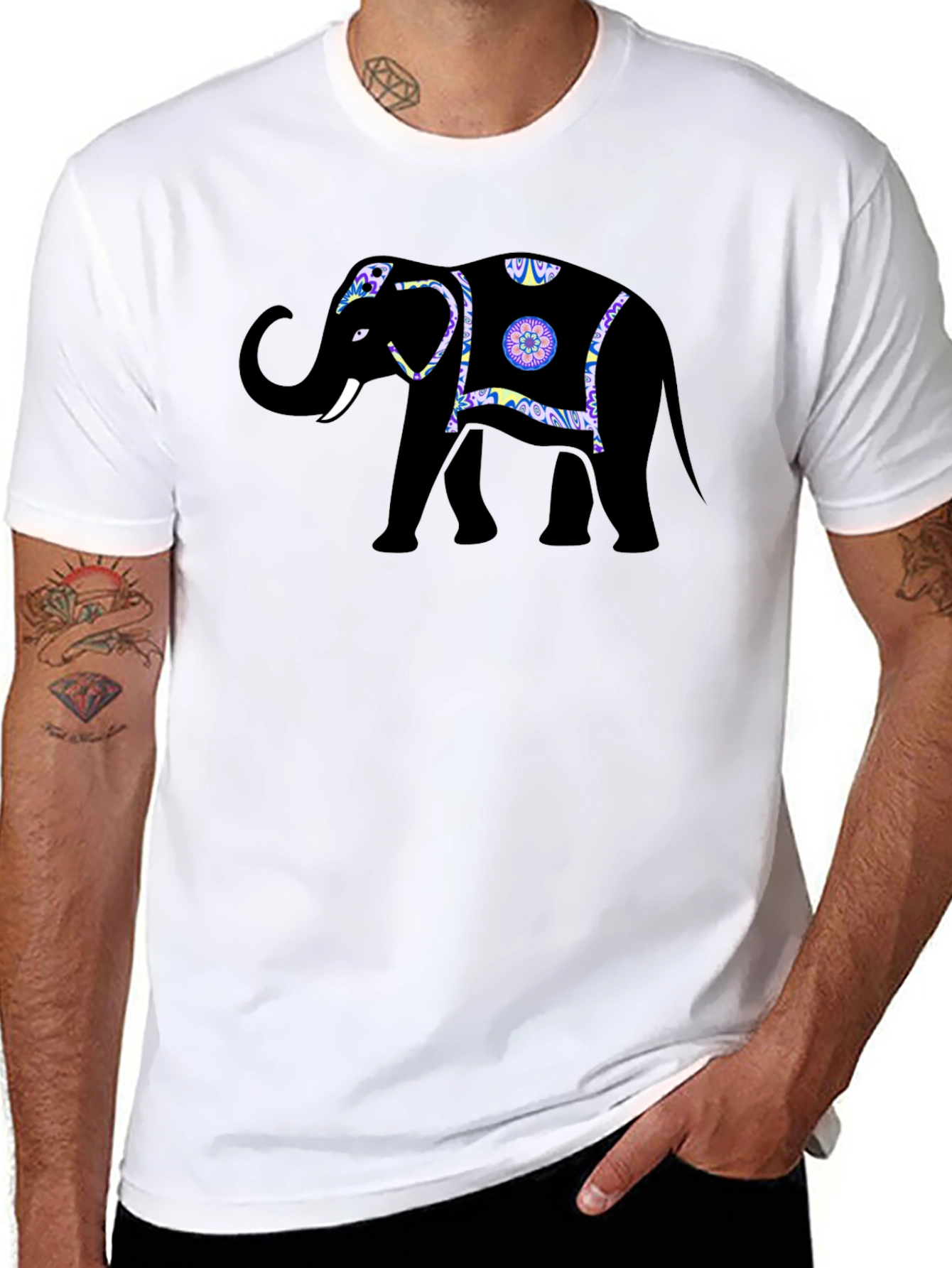 Elephant Graphic Tee - Stylish Black T-Shirt