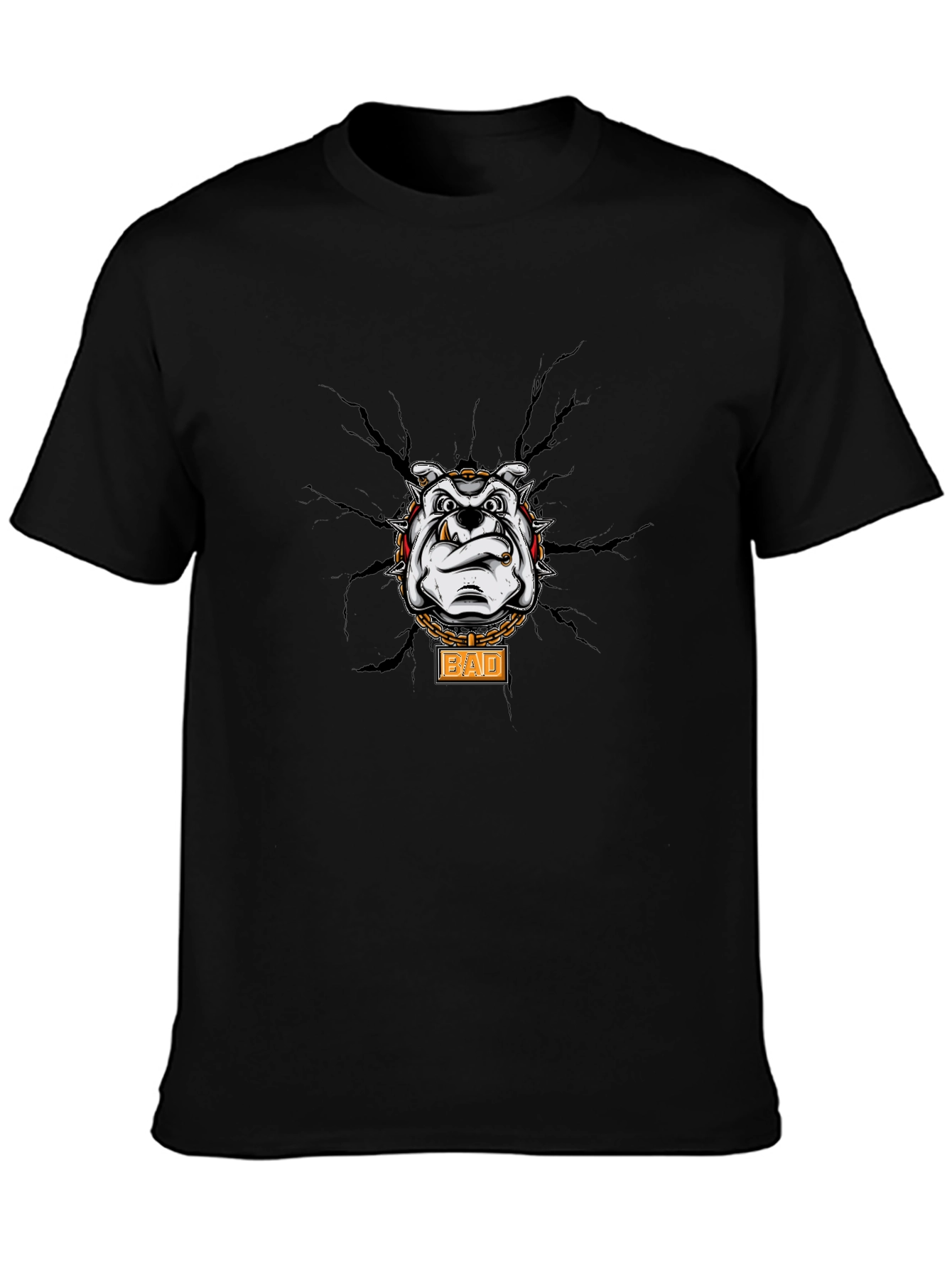 Bad Dog Graphic T-Shirt - Cool Bulldog Design