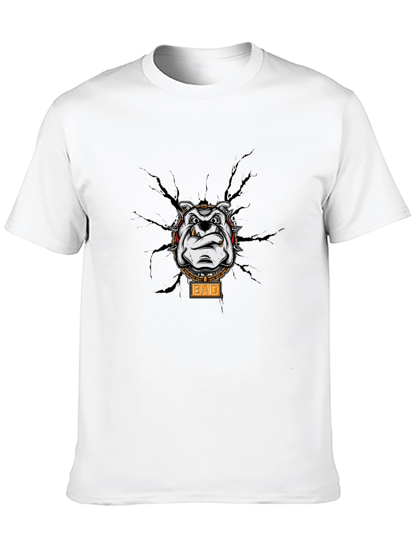 Bad Dog Graphic T-Shirt - Cool Bulldog Design