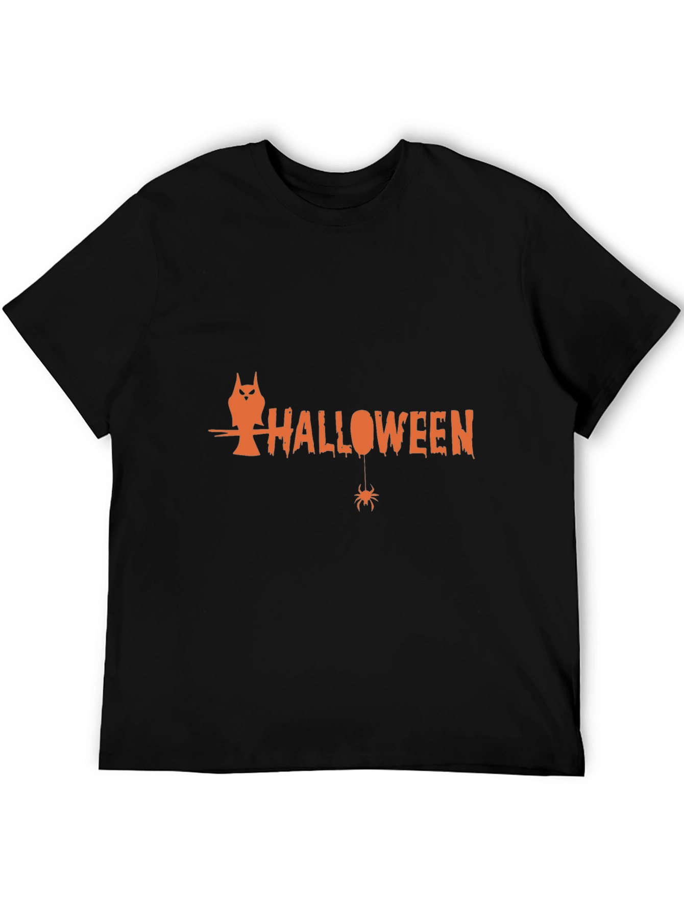 Halloween Owl Spider Graphic T-Shirt