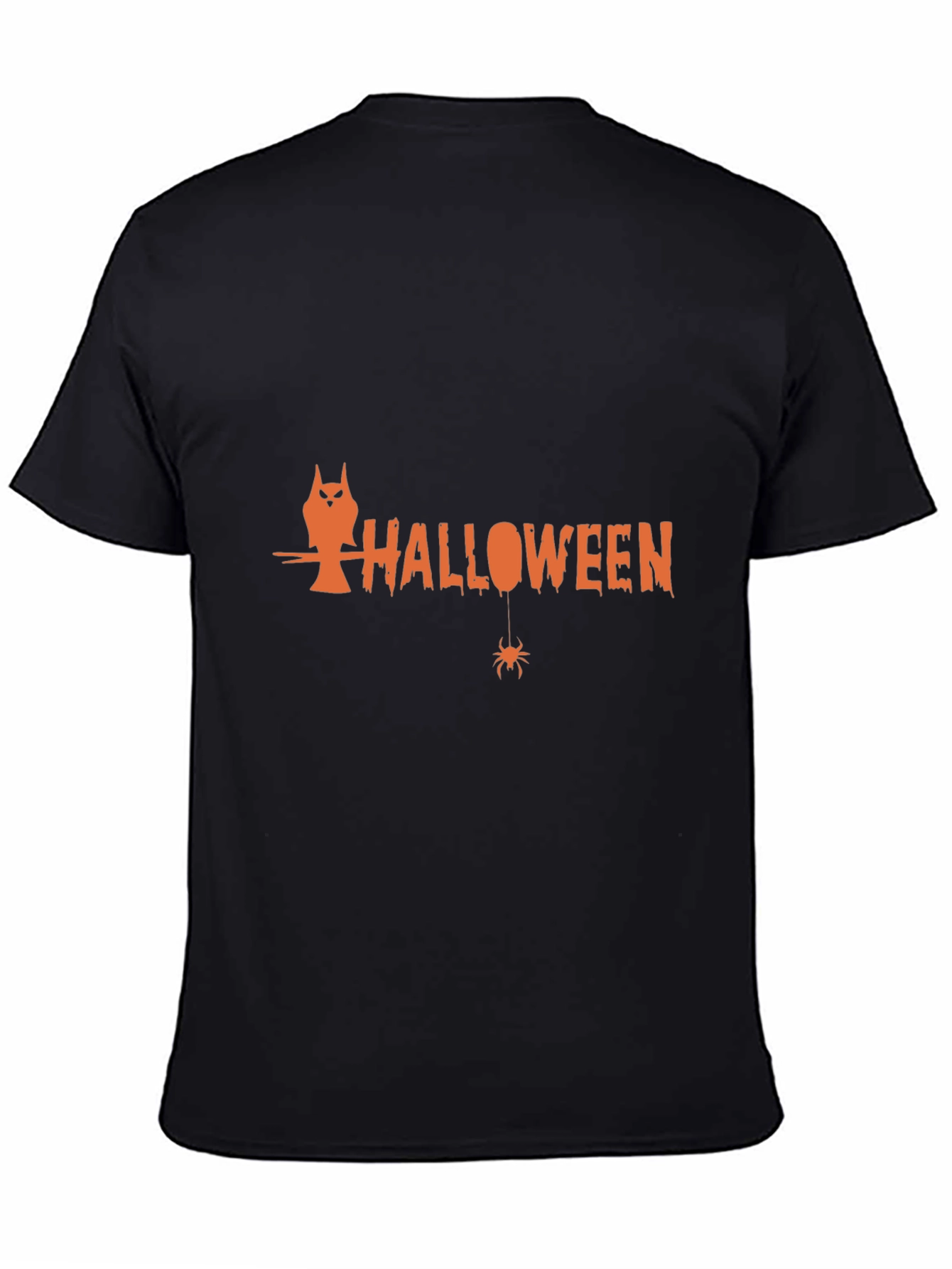 Halloween Owl Spider Graphic T-Shirt