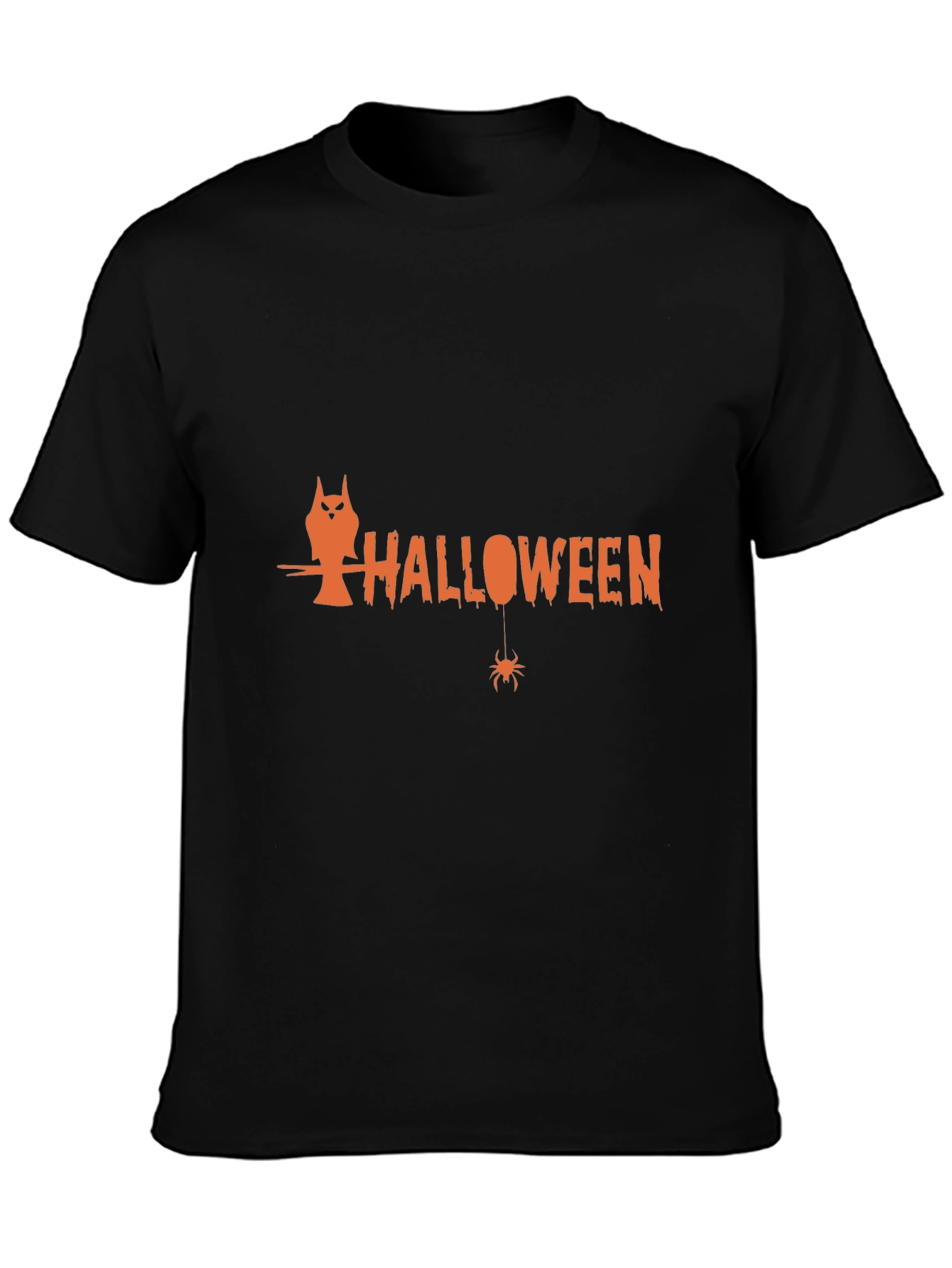 Halloween Owl Spider Graphic T-Shirt