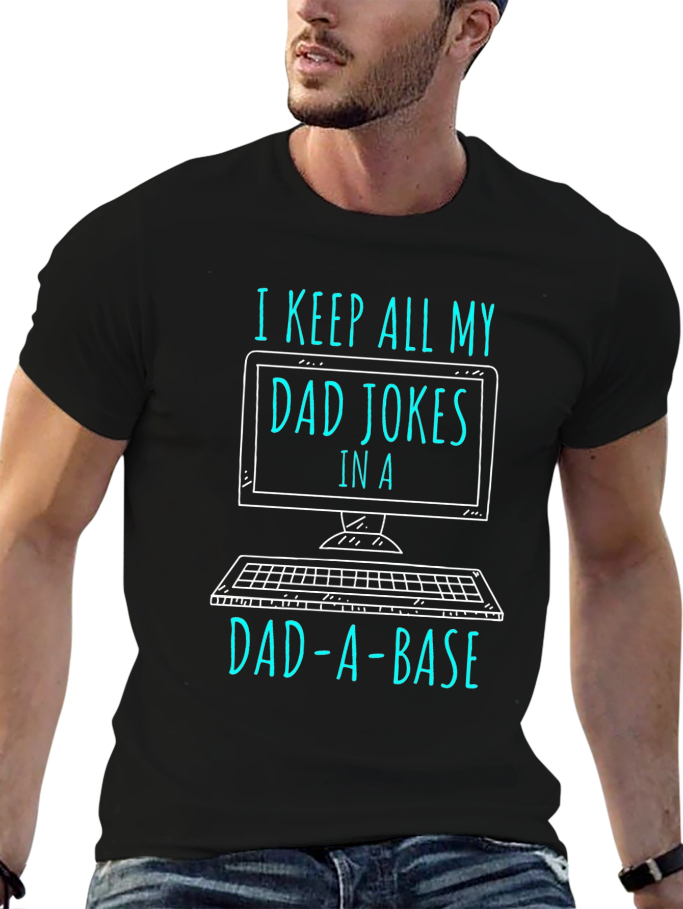 Dad Jokes in a Dad-a-Base T-Shirt