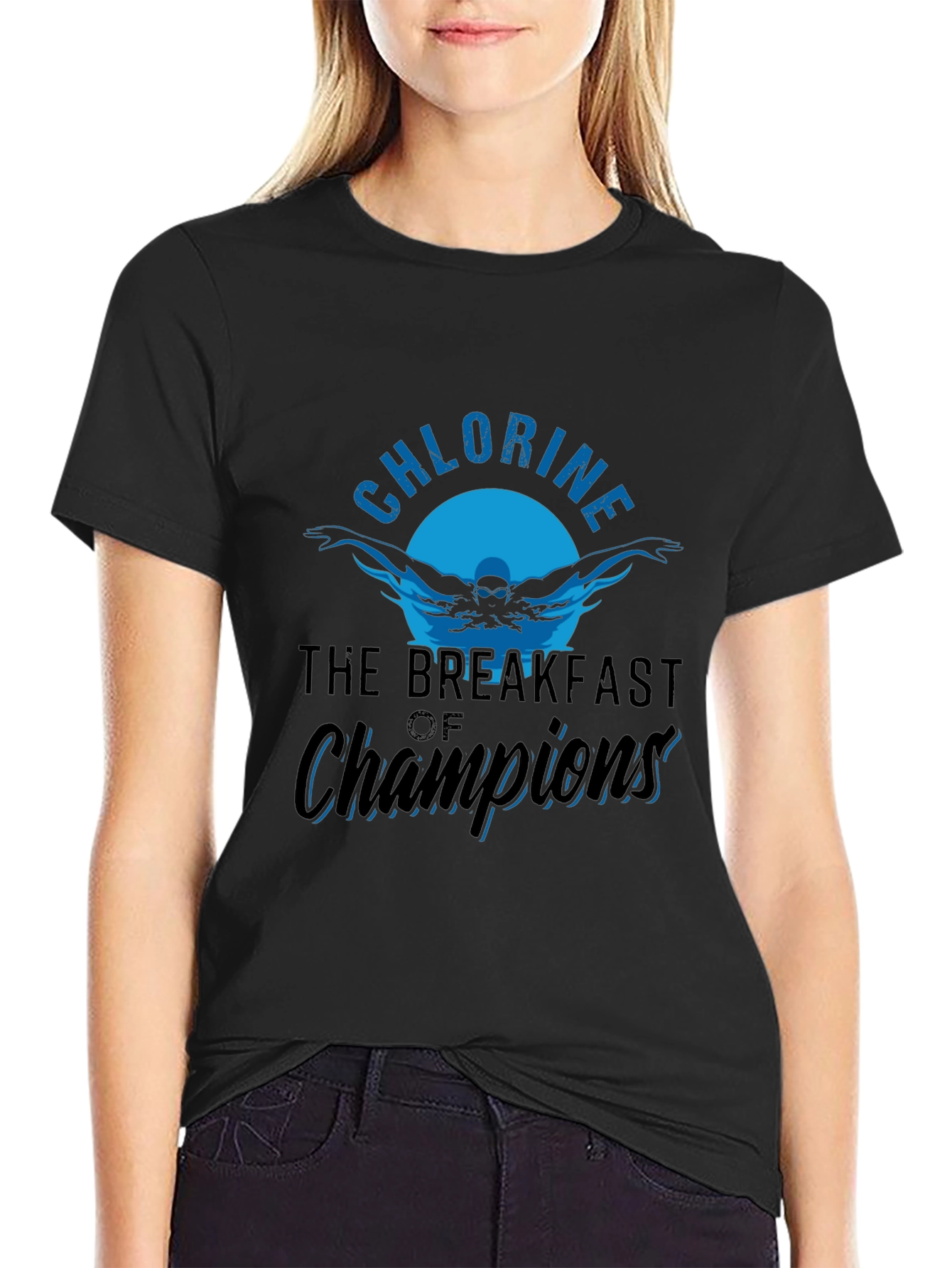 Chlorine Breakfast of Champions Black T-Shirt