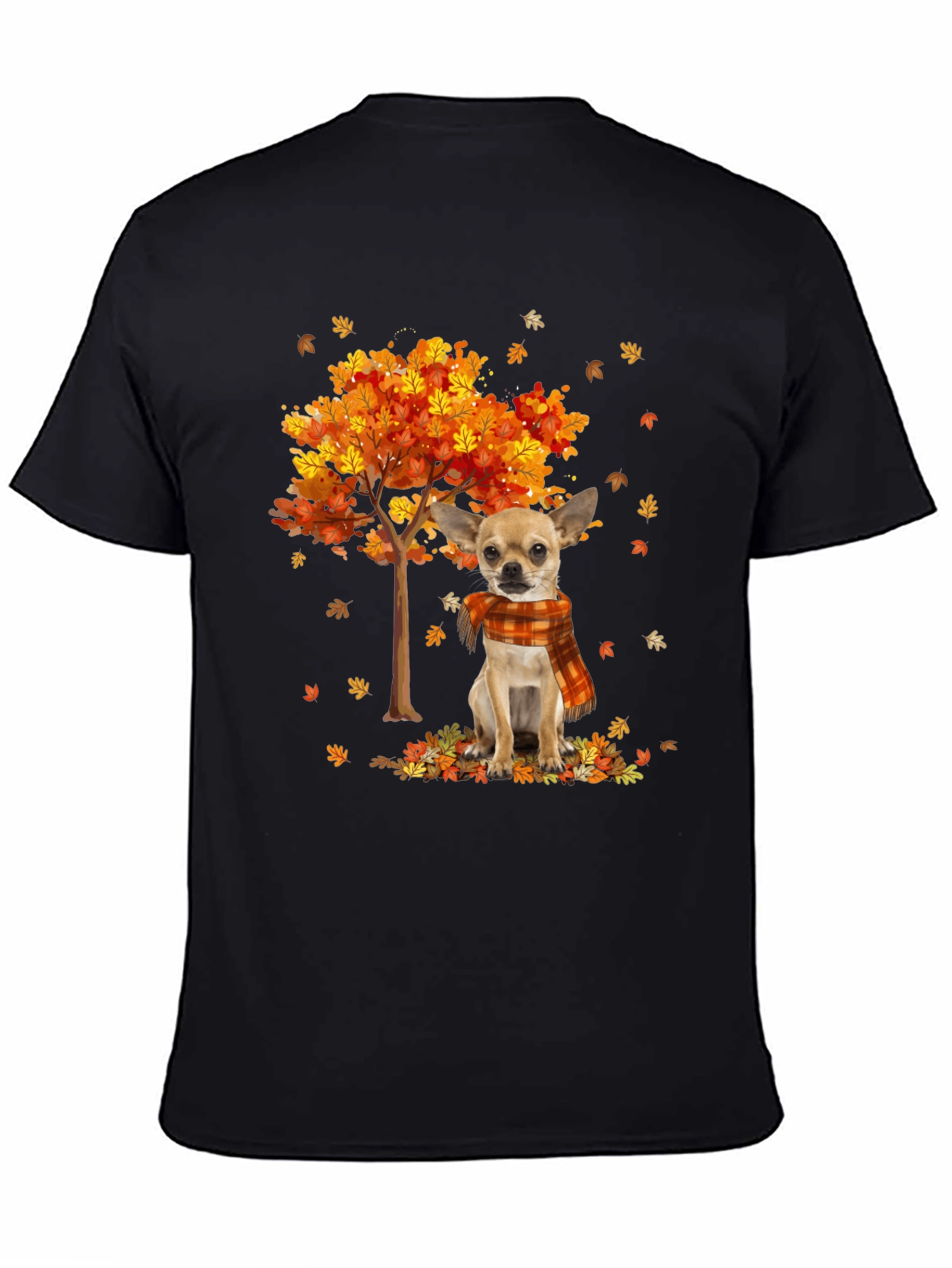 Autumn Chihuahua Black T-Shirt