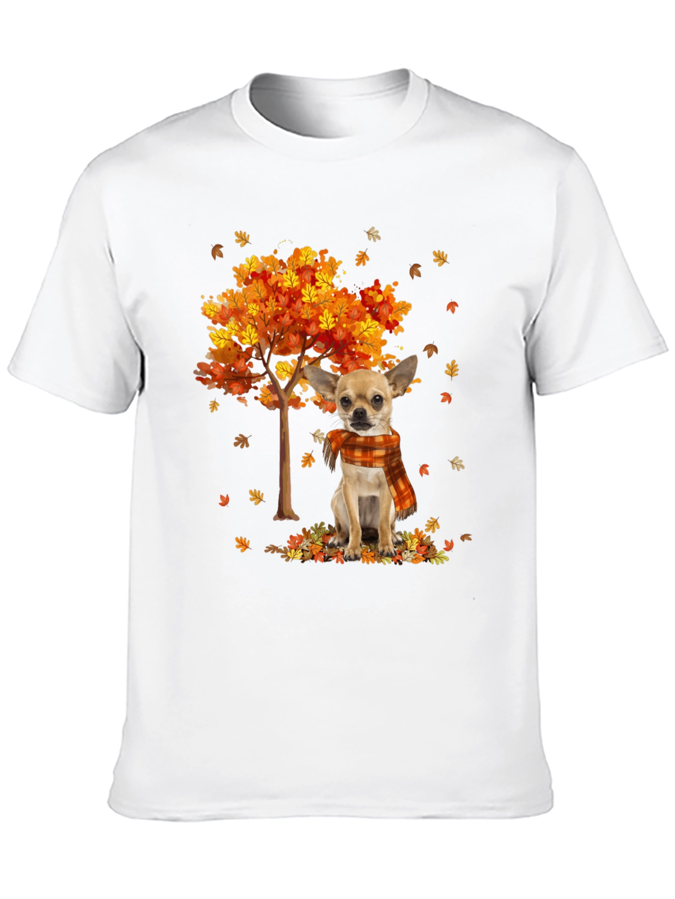 Autumn Chihuahua Black T-Shirt