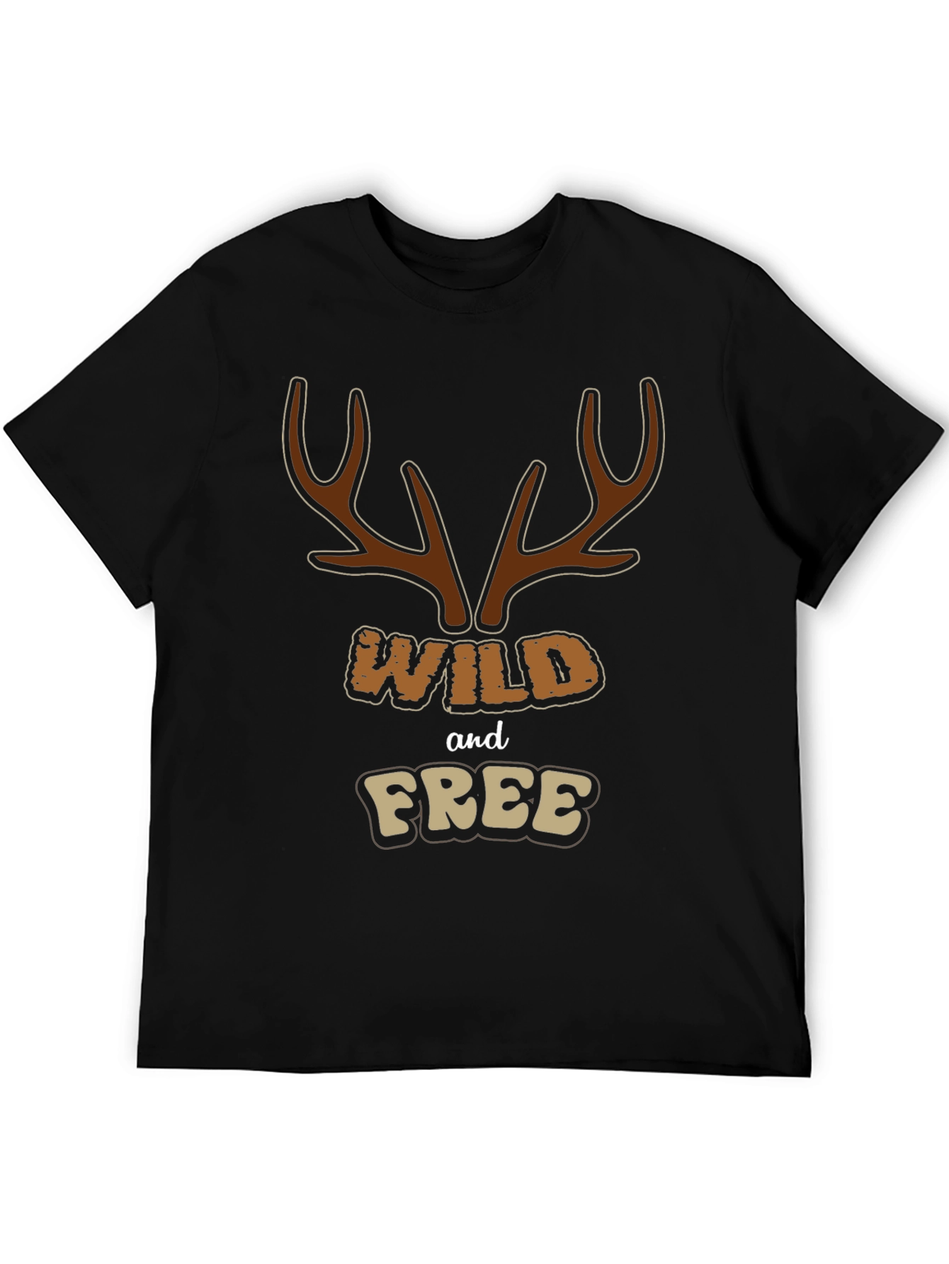 Wild and Free Graphic Tee - Black Cotton Blend