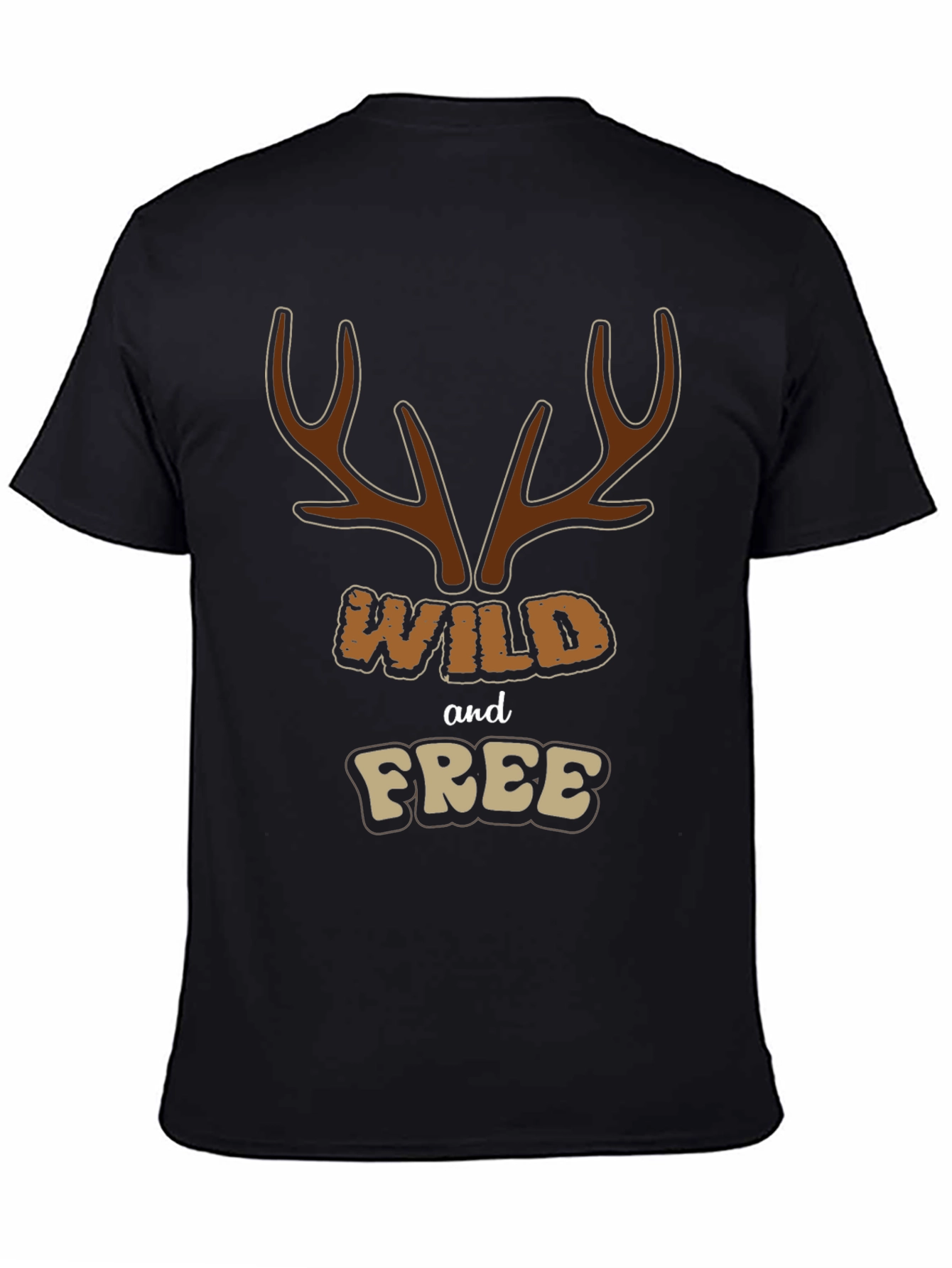 Wild and Free Graphic Tee - Black Cotton Blend