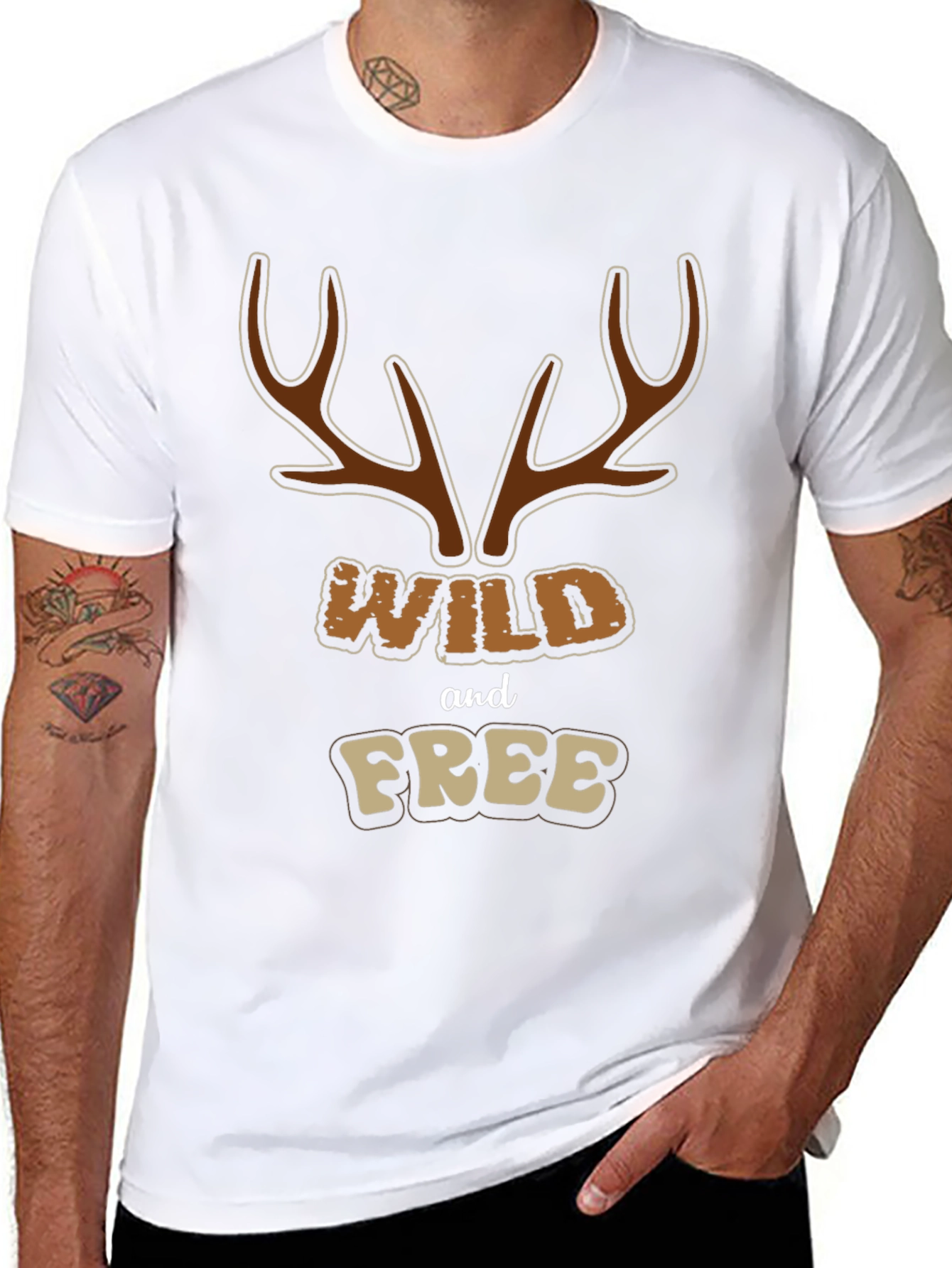 Wild and Free Graphic Tee - Black Cotton Blend