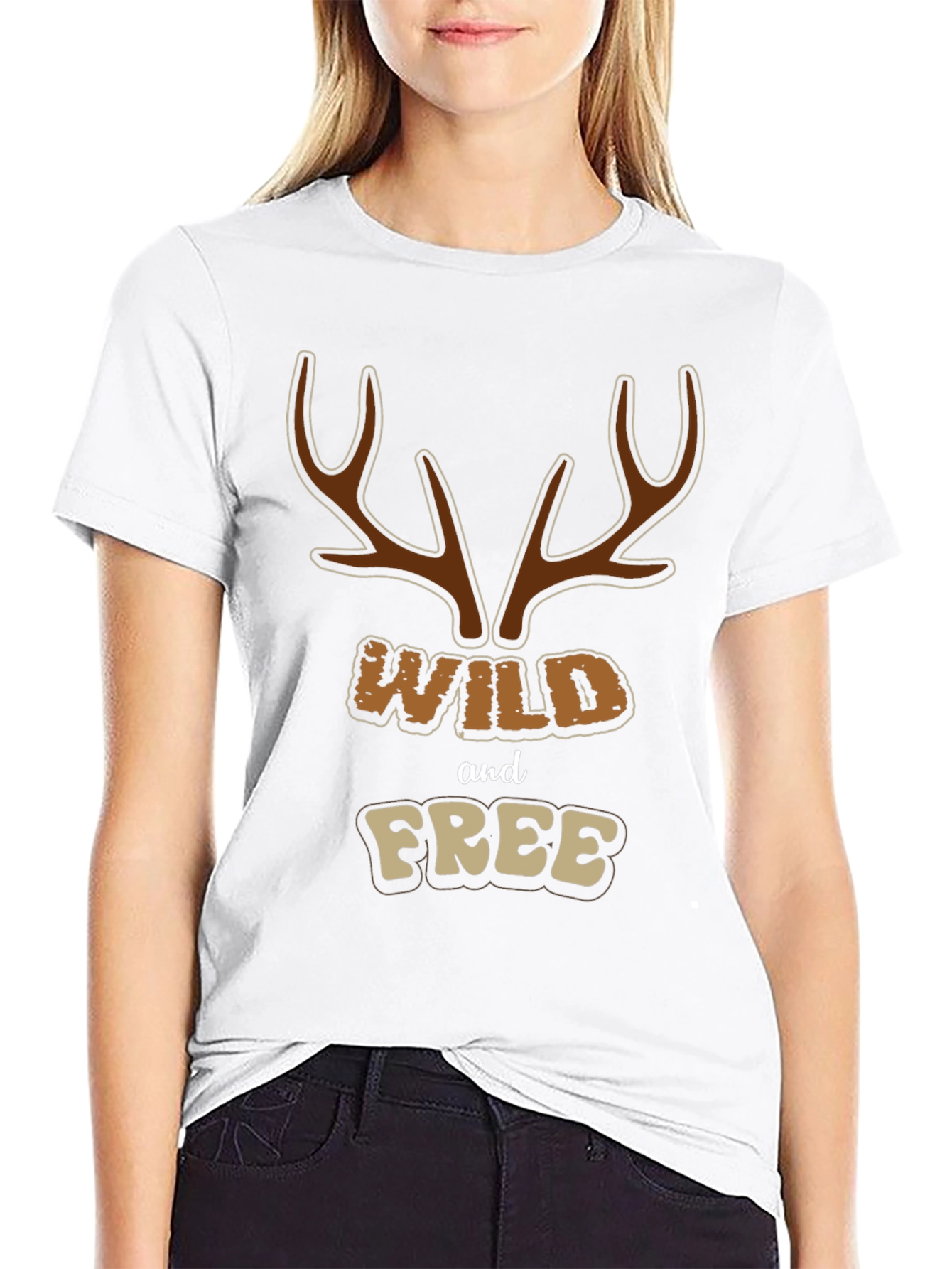 Wild and Free Graphic Tee - Black Cotton Blend