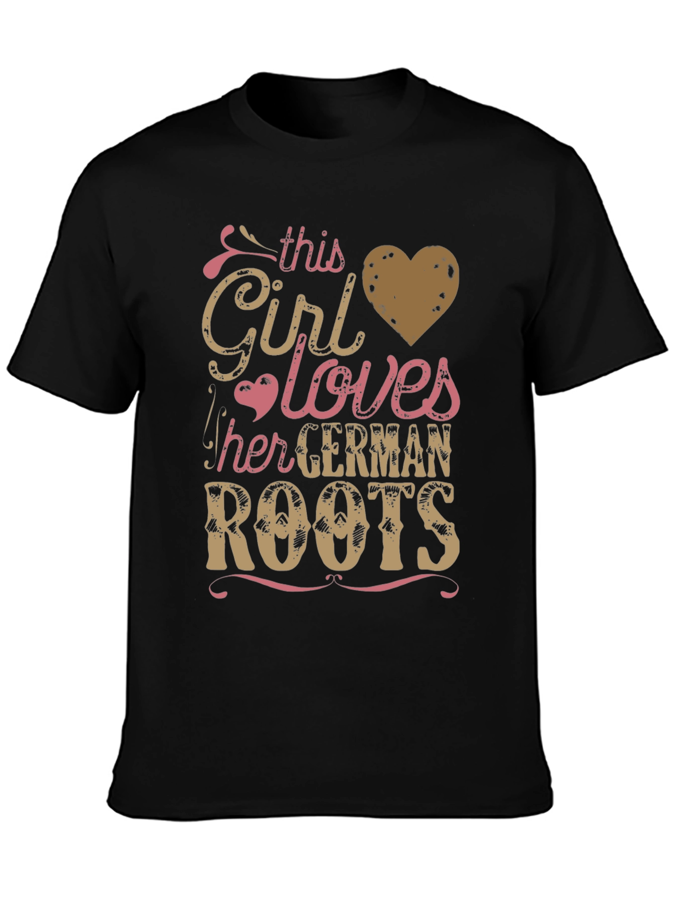 German Roots Girls T-Shirt - Black