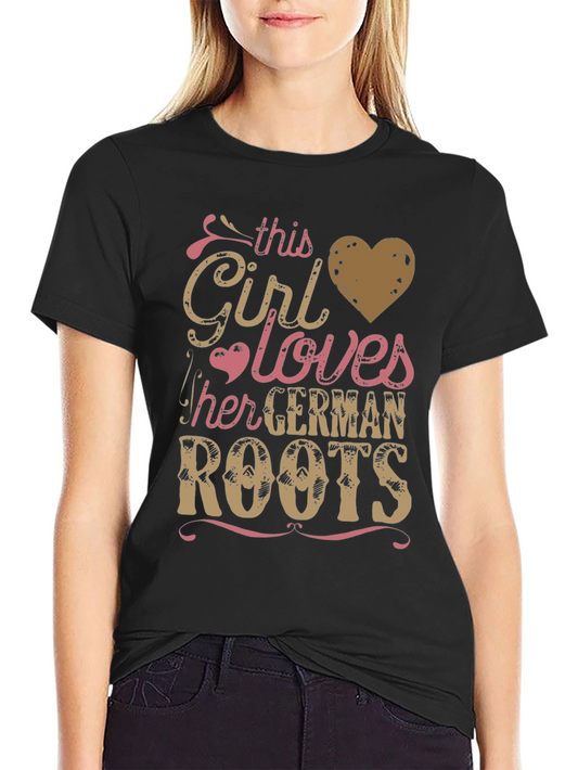 German Roots Girls T-Shirt - Black