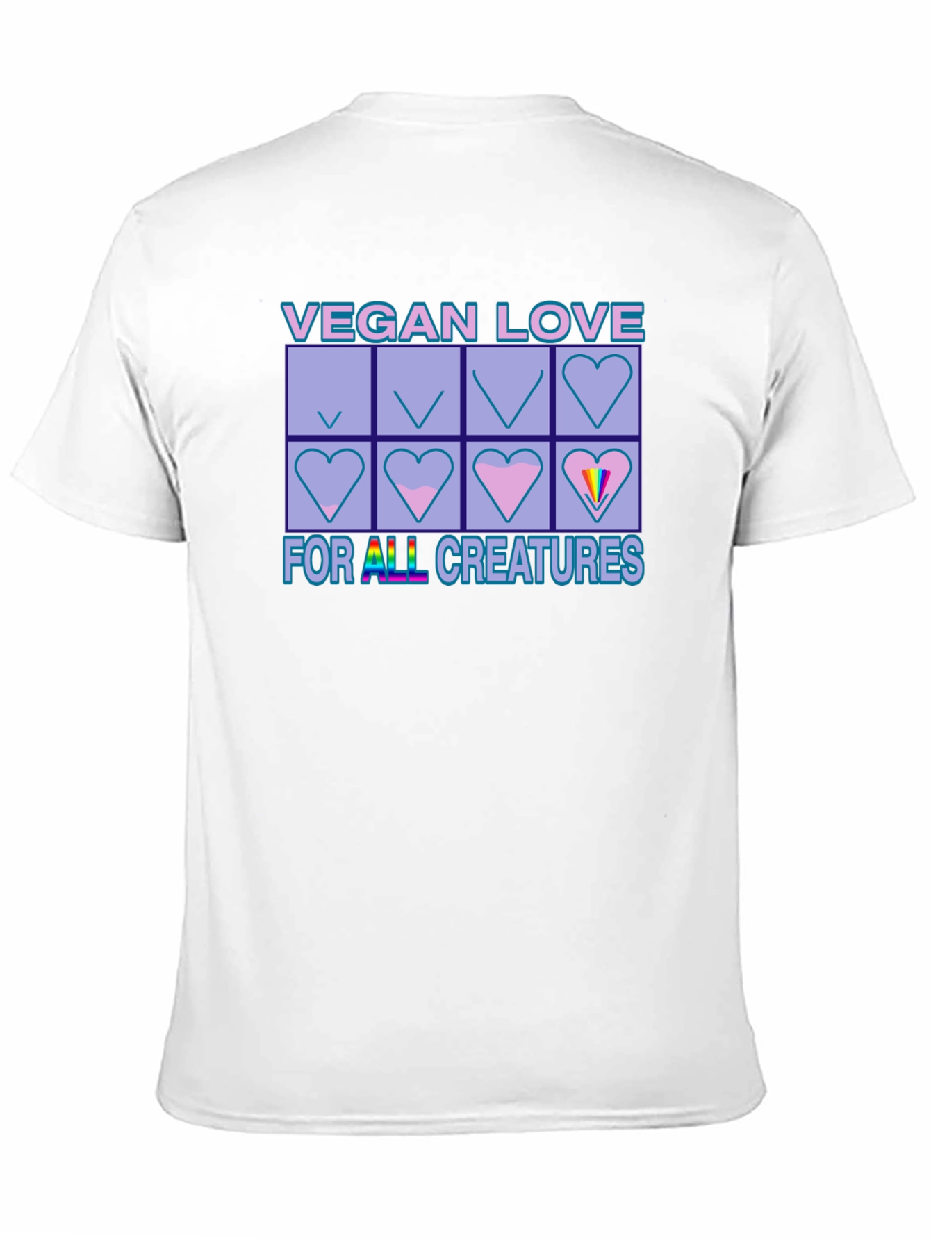 Vegan Love for All Creatures Black T-Shirt
