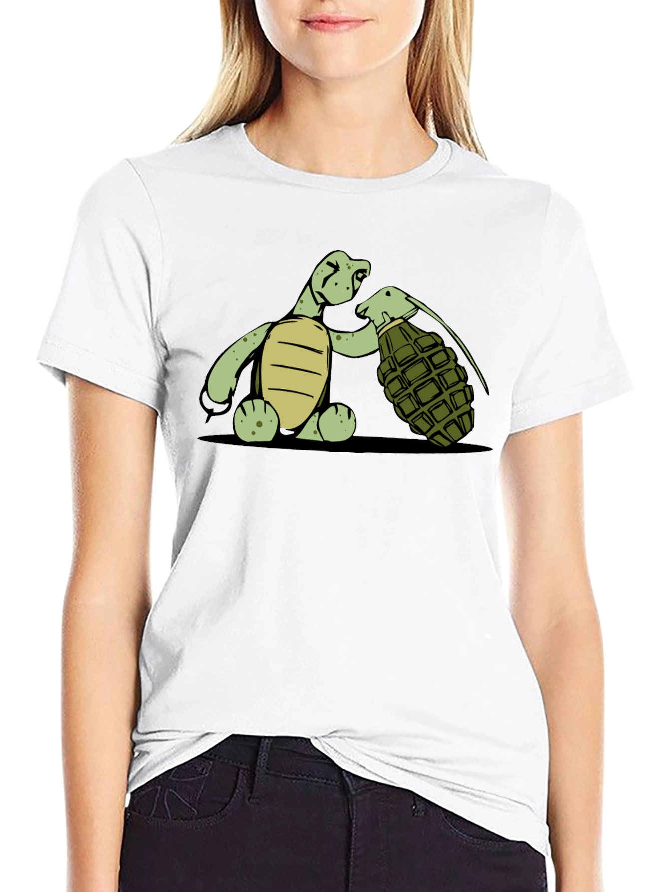 Turtle With Grenade Graphic T-Shirt