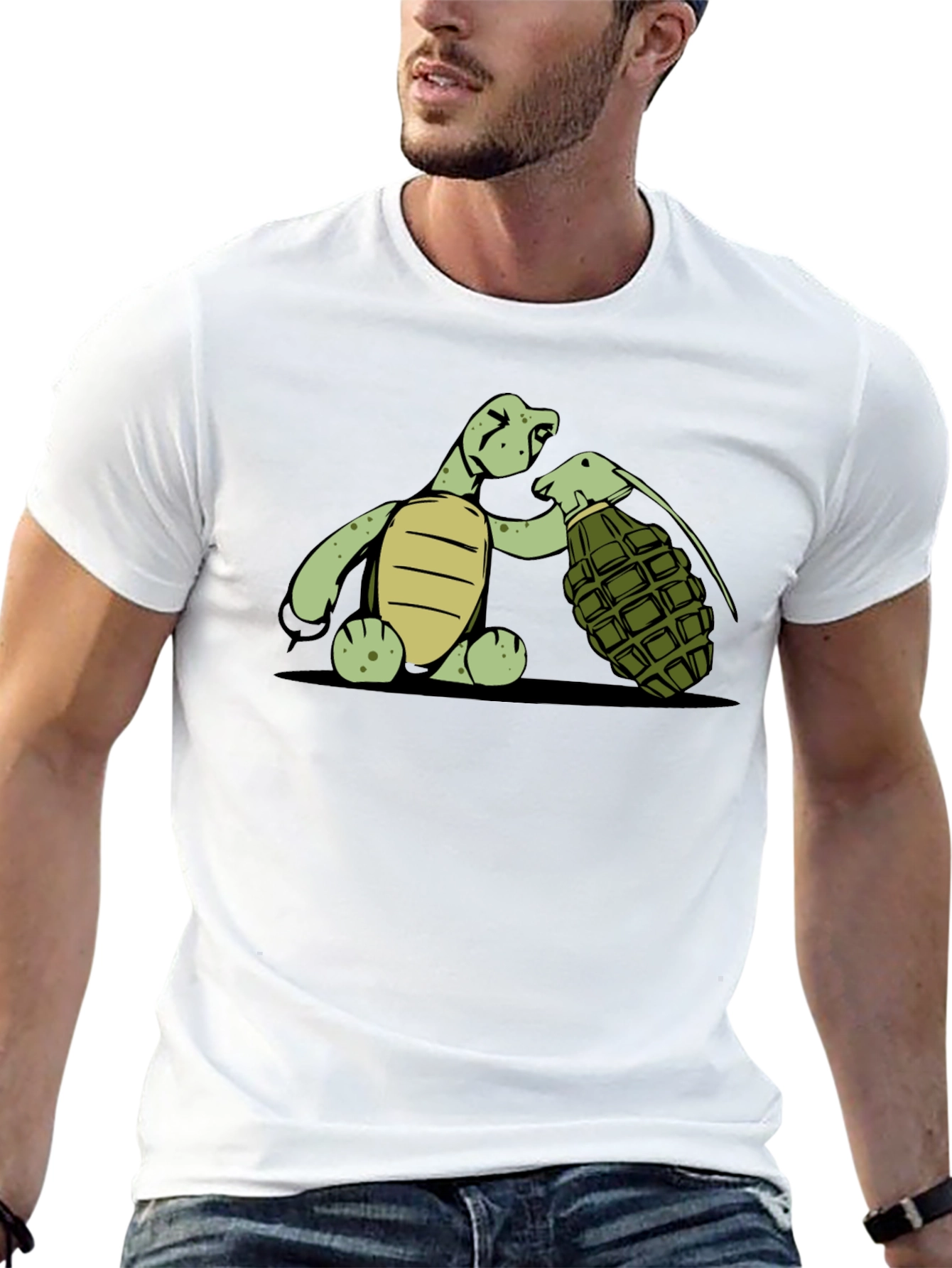 Turtle With Grenade Graphic T-Shirt