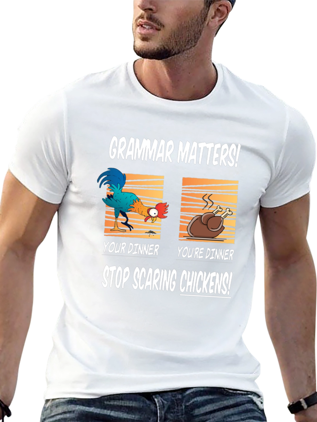 Grammar Matters Funny Chicken T-Shirt