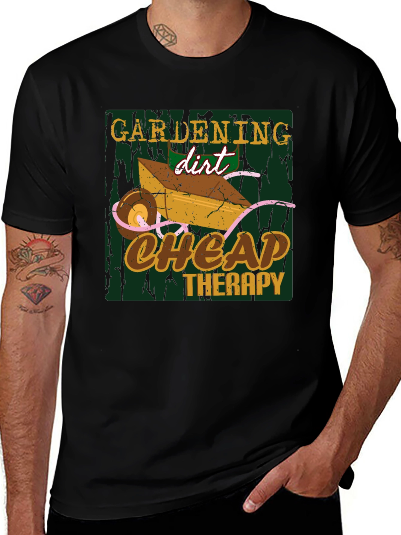 Gardening Dirt Cheap Therapy Graphic T-Shirt