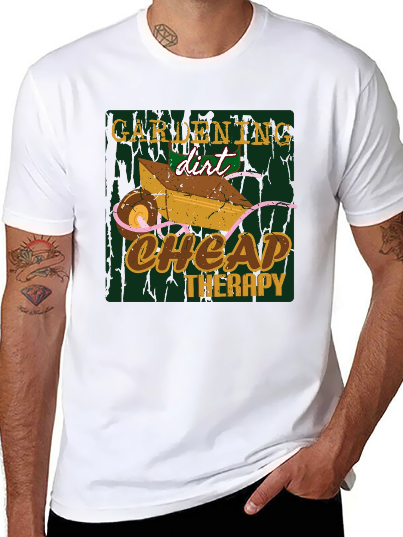 Gardening Dirt Cheap Therapy Graphic T-Shirt