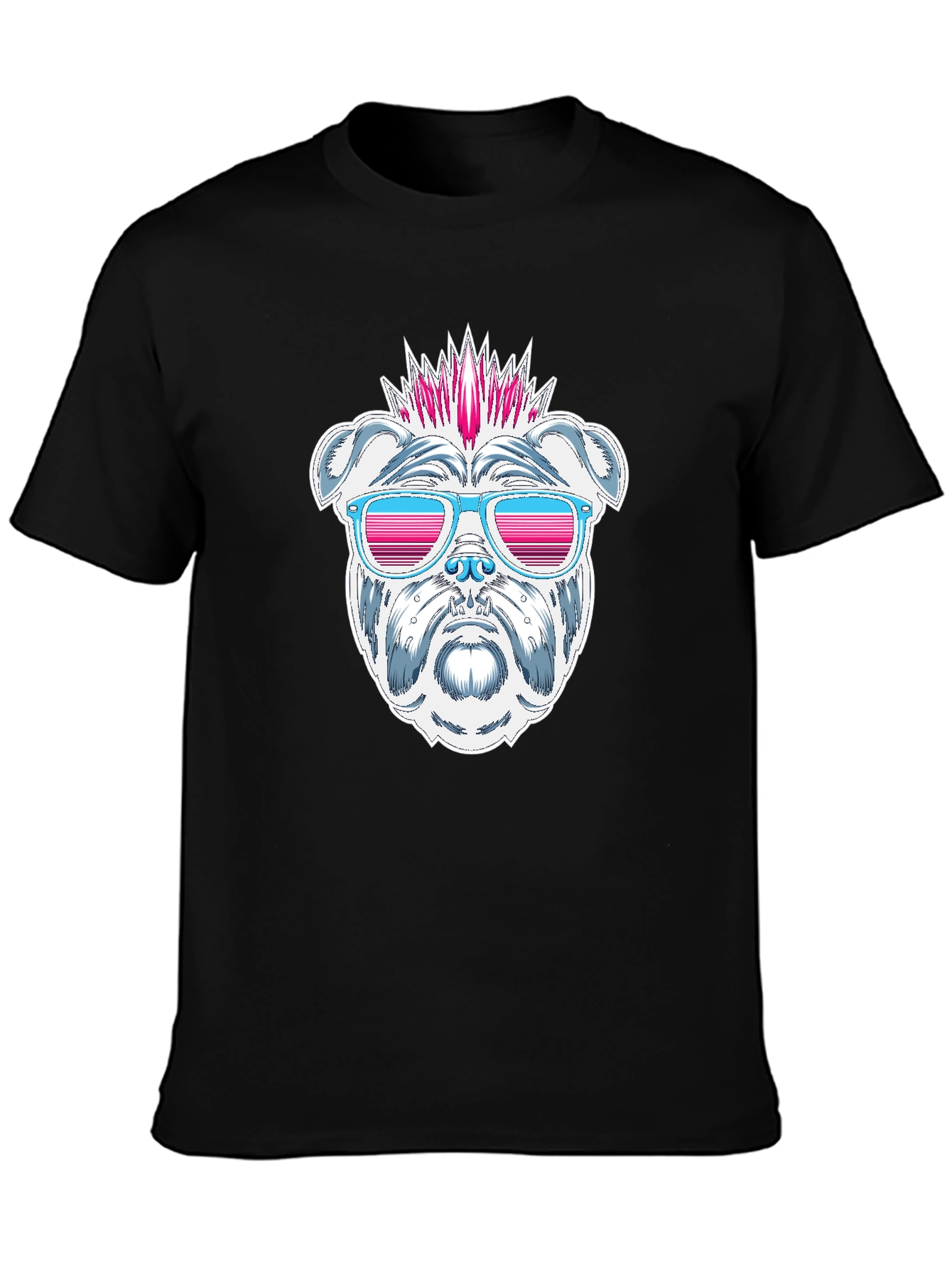 Cool Bulldog Graphic T-Shirt - Black