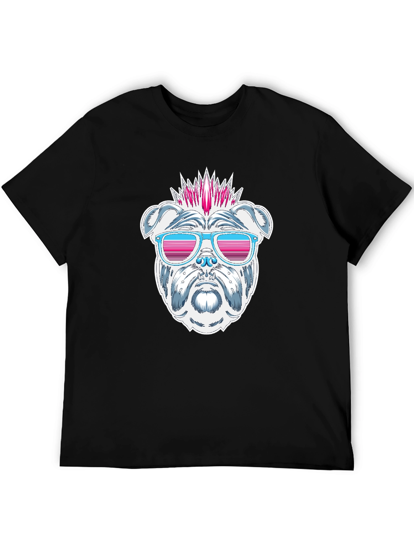 Cool Bulldog Graphic T-Shirt - Black