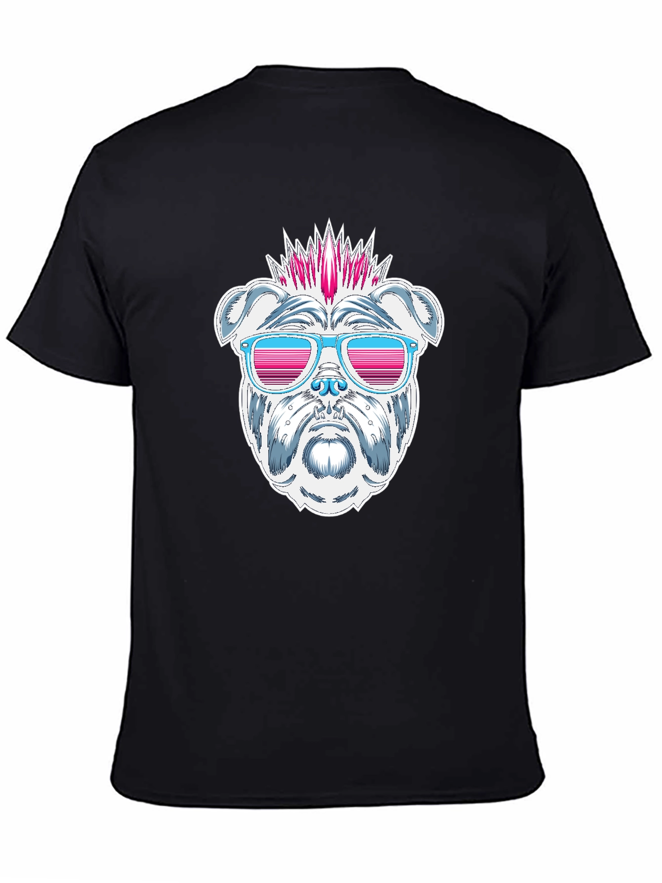 Cool Bulldog Graphic T-Shirt - Black