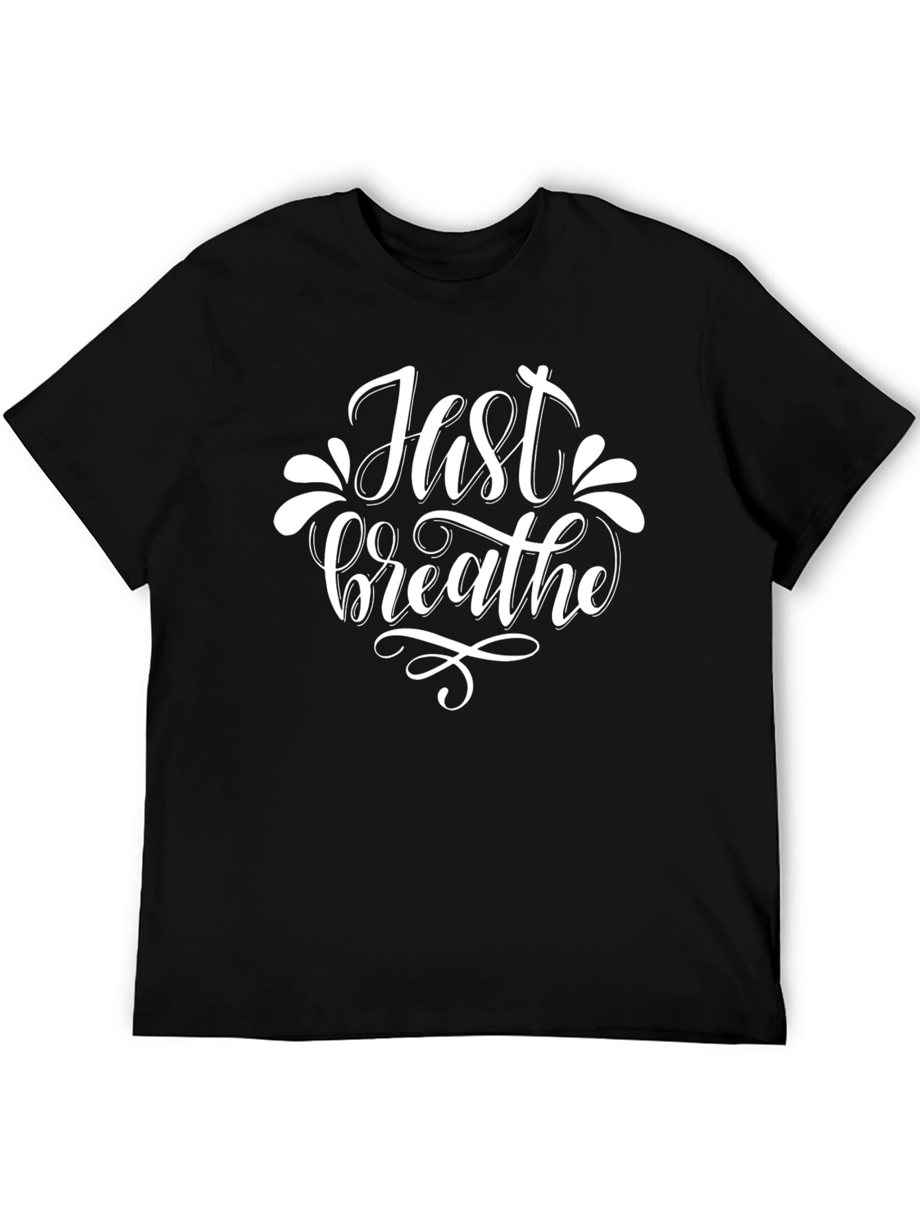 Just Breathe Graphic T-Shirt - Relaxed Fit Black Tee