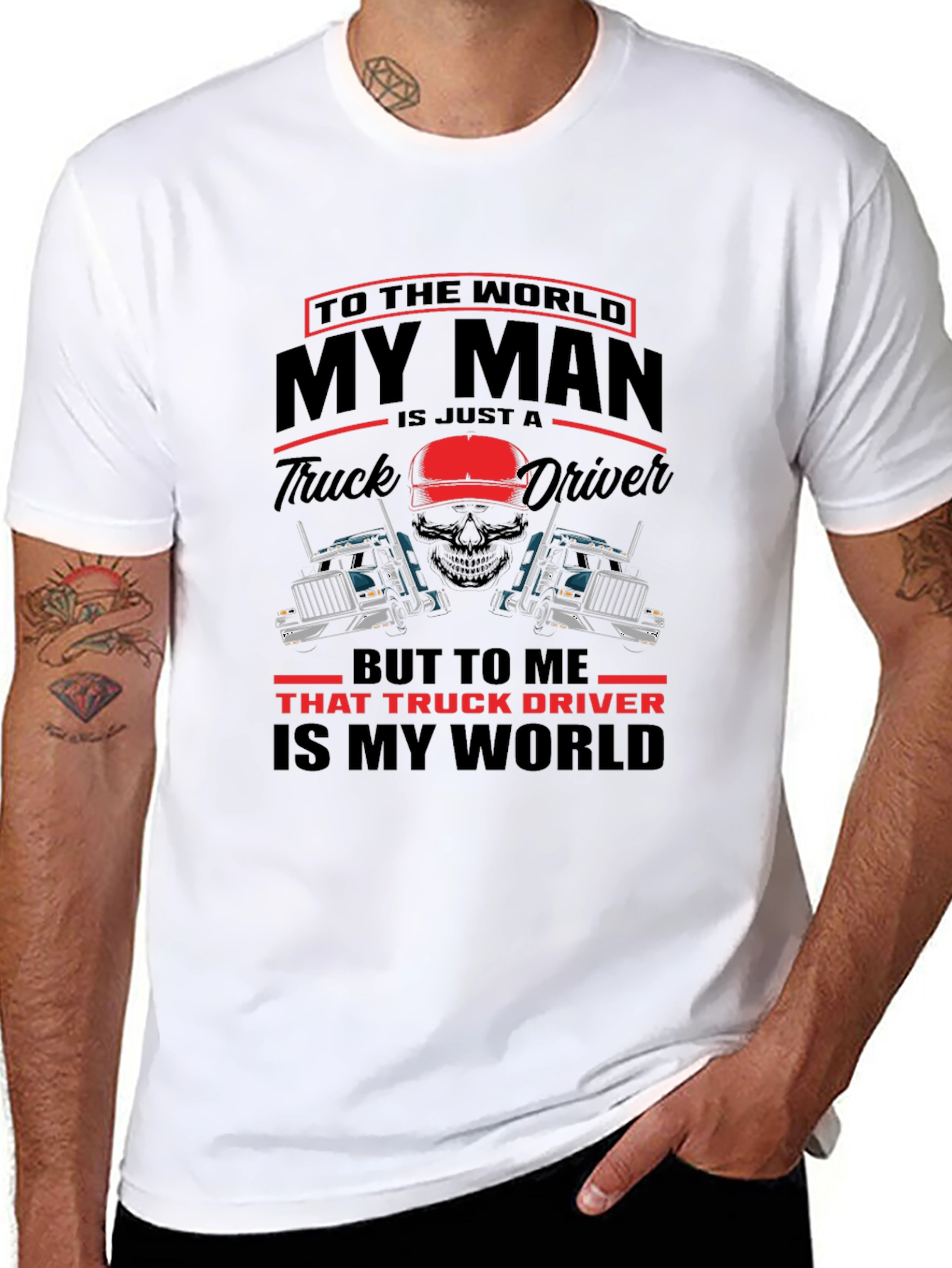 Truck Driver My Man T-Shirt - Black