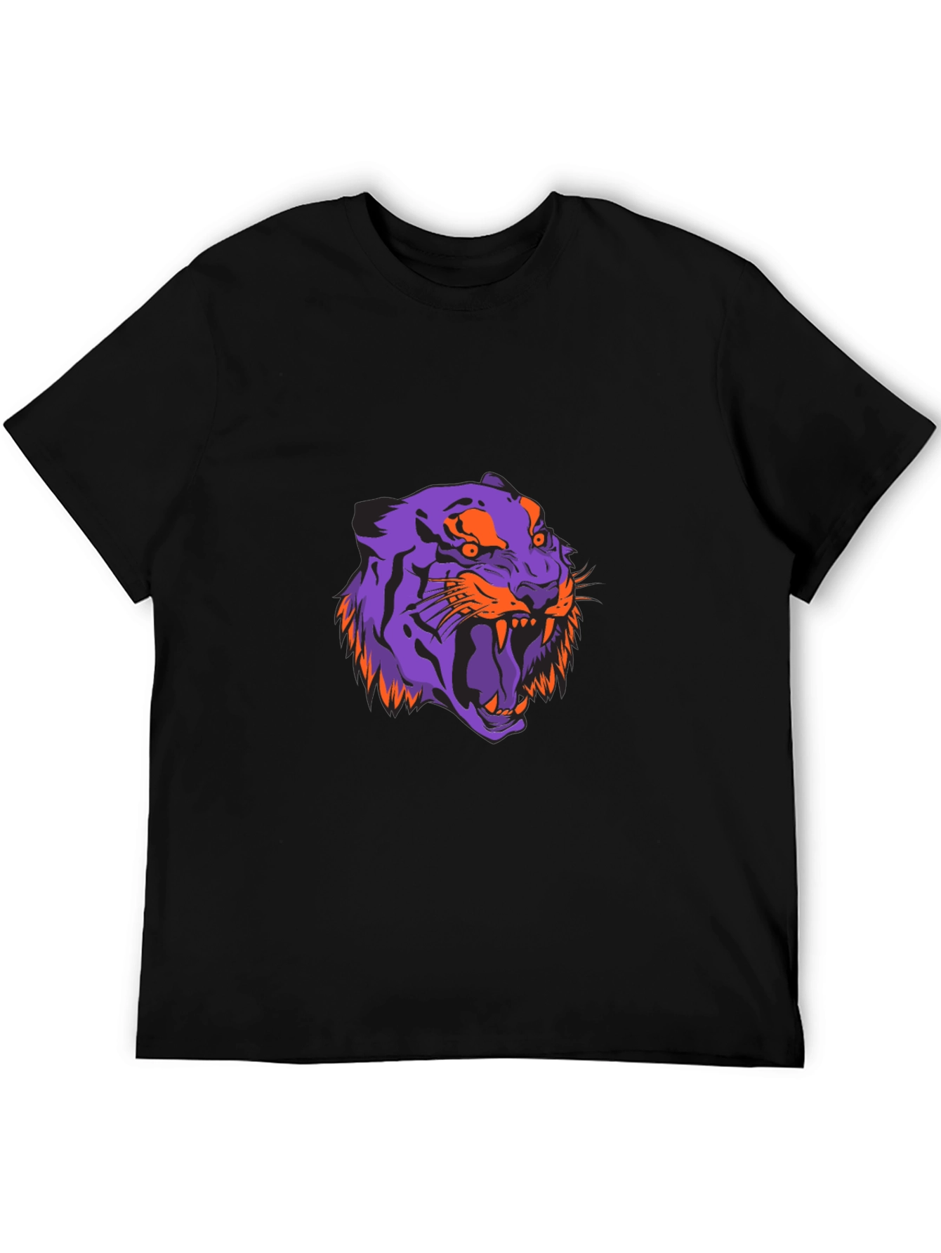 Bold Tiger Graphic Tee - Black Cotton Blend
