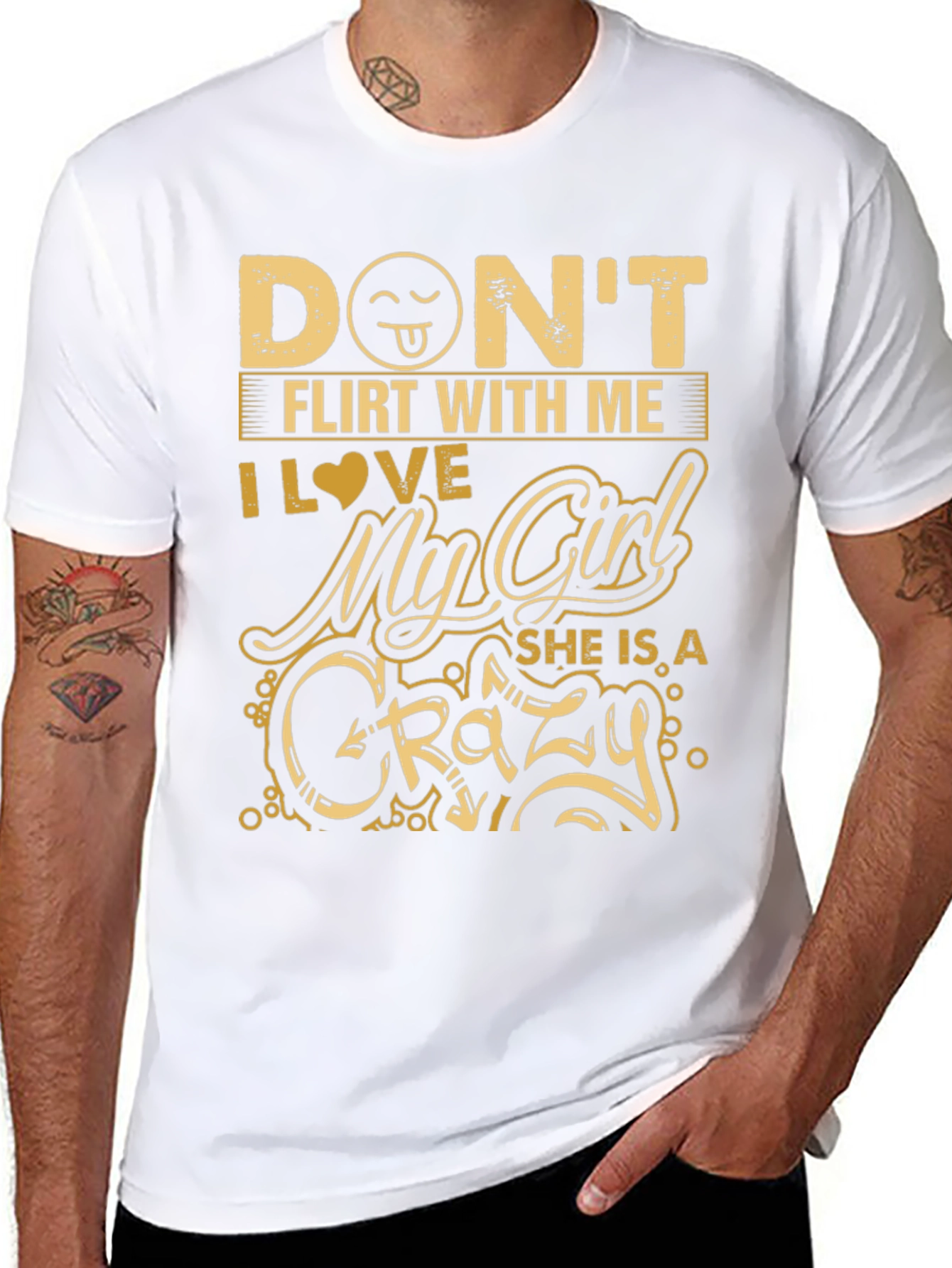 Dont Flirt With Me Crazy Girl Black T-Shirt