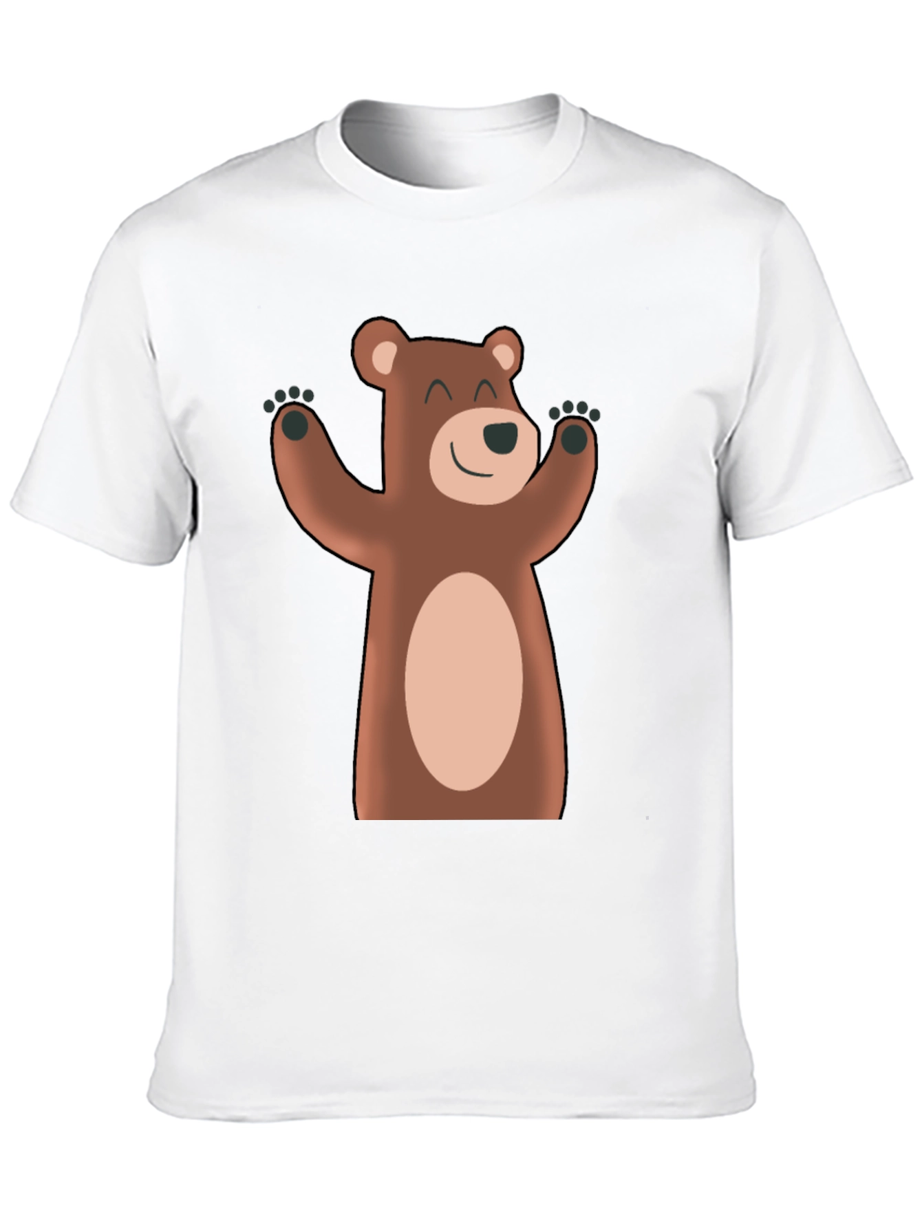 Cute Cartoon Bear Black T-Shirt