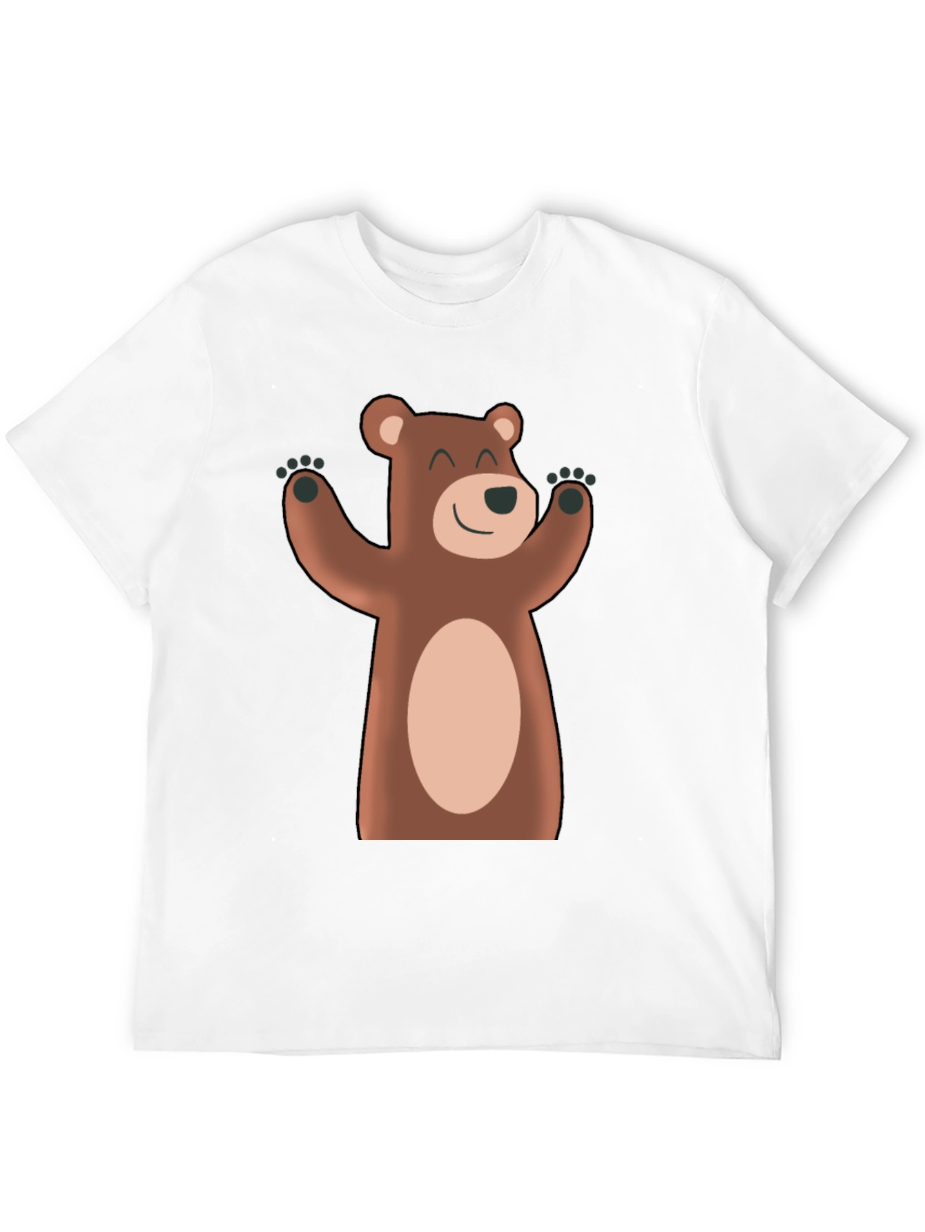 Cute Cartoon Bear Black T-Shirt