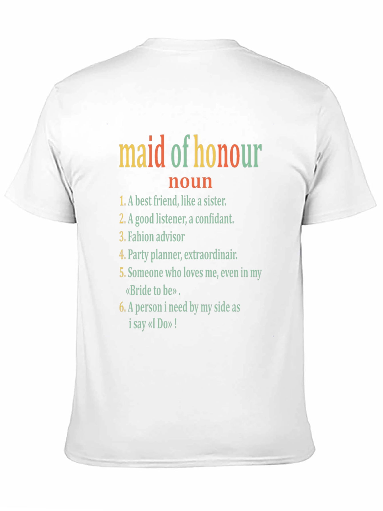Maid of Honour Definition T-Shirt