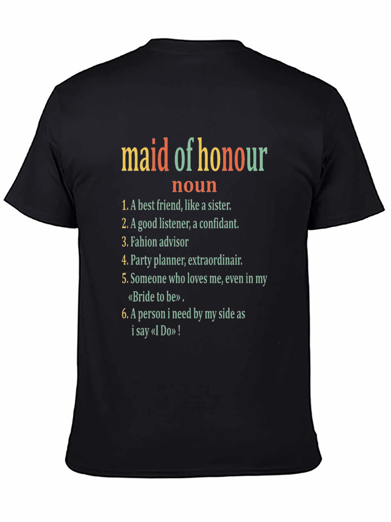Maid of Honour Definition T-Shirt
